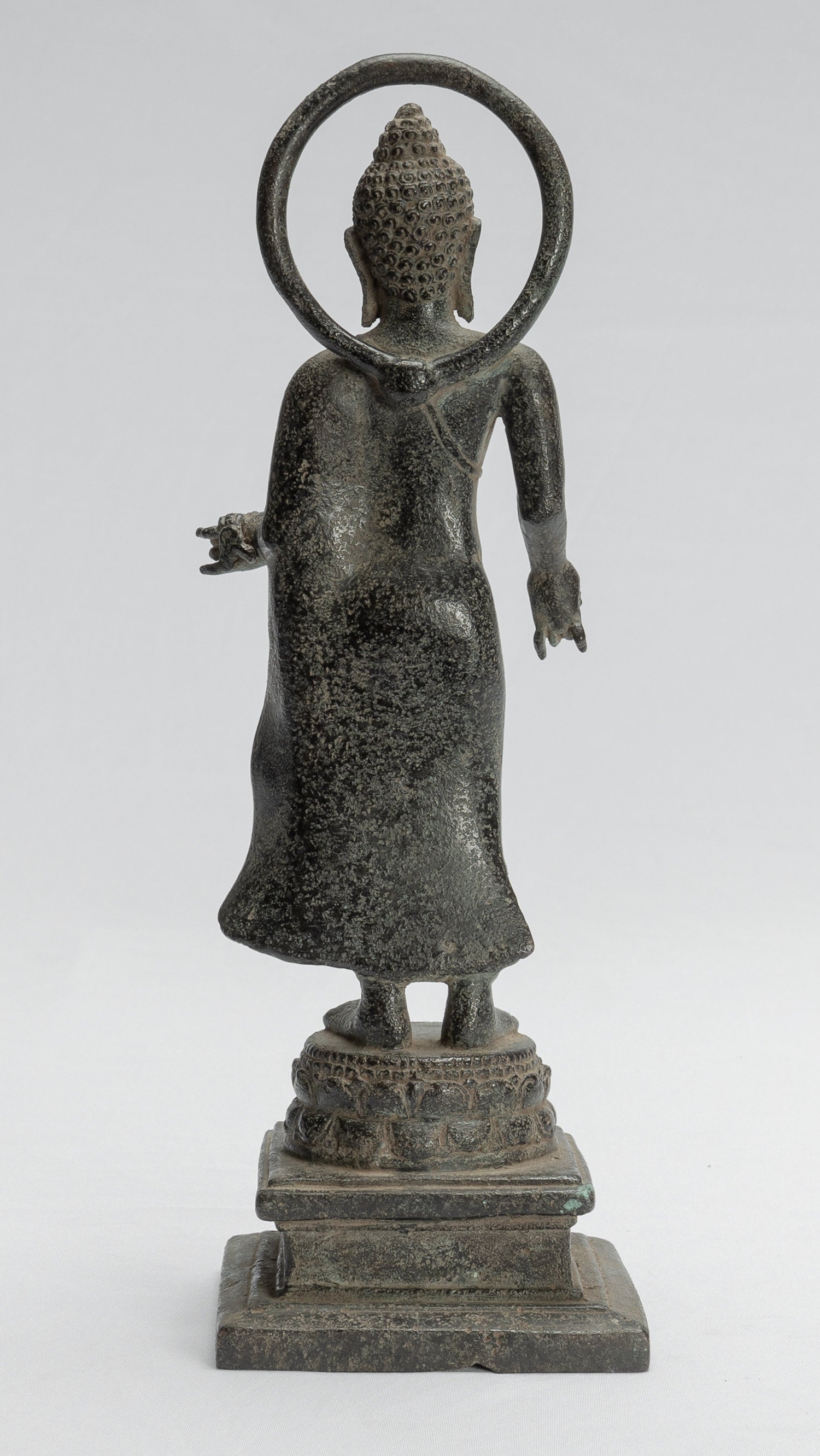 Statue di Buddha - Antique stile indonesiano in piedi bronzo giavanese insegnamento Buddha - 28 cm/11 "