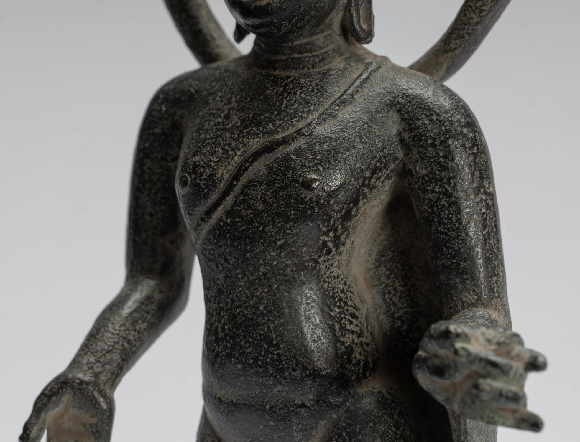 Statue di Buddha - Antique stile indonesiano in piedi bronzo giavanese insegnamento Buddha - 28 cm/11 "