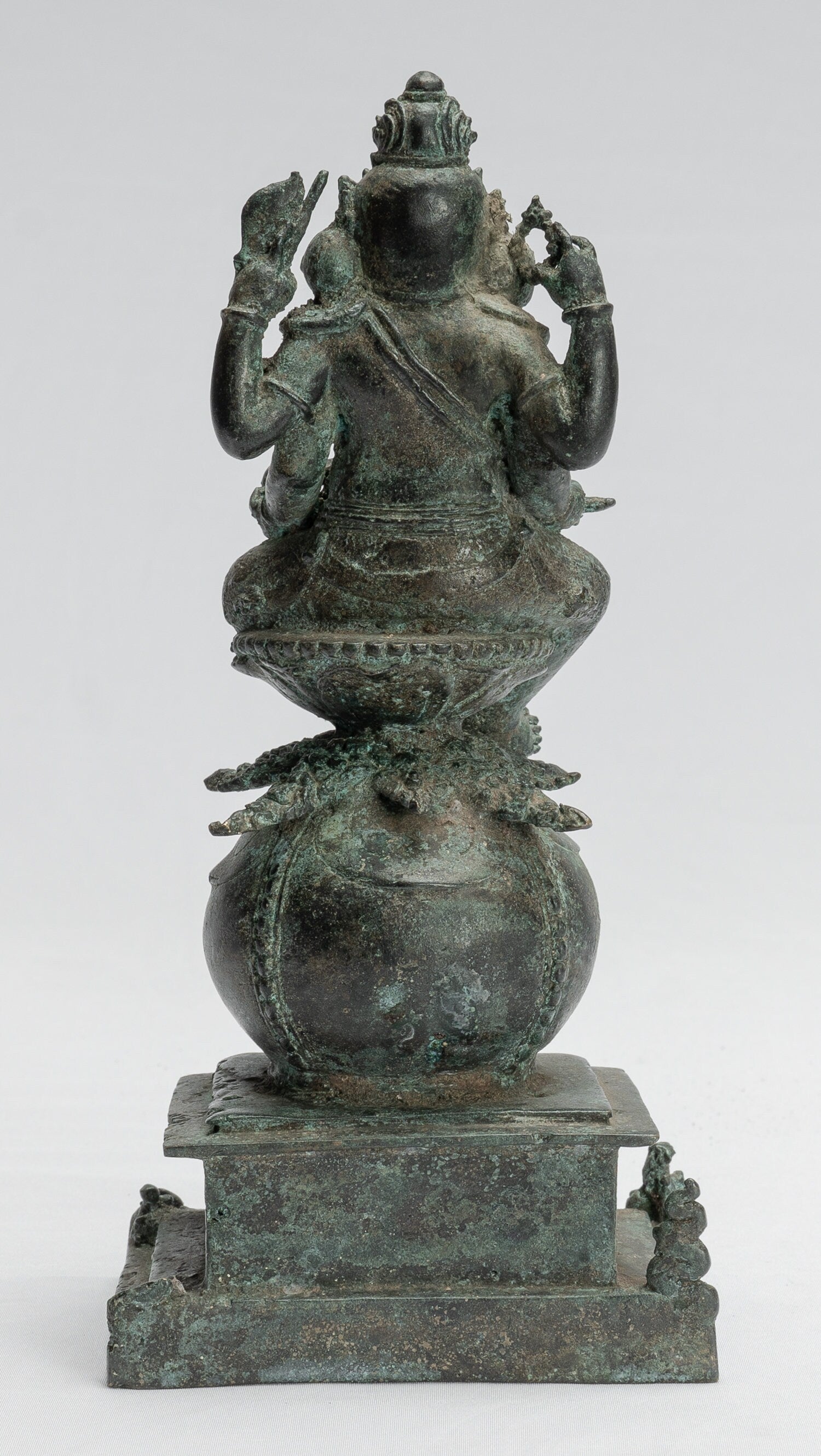 Estatua Ganesha - Estatua de bronce de estilo javanés antiguo Majapahit Ganesha - 24 cm/10 "