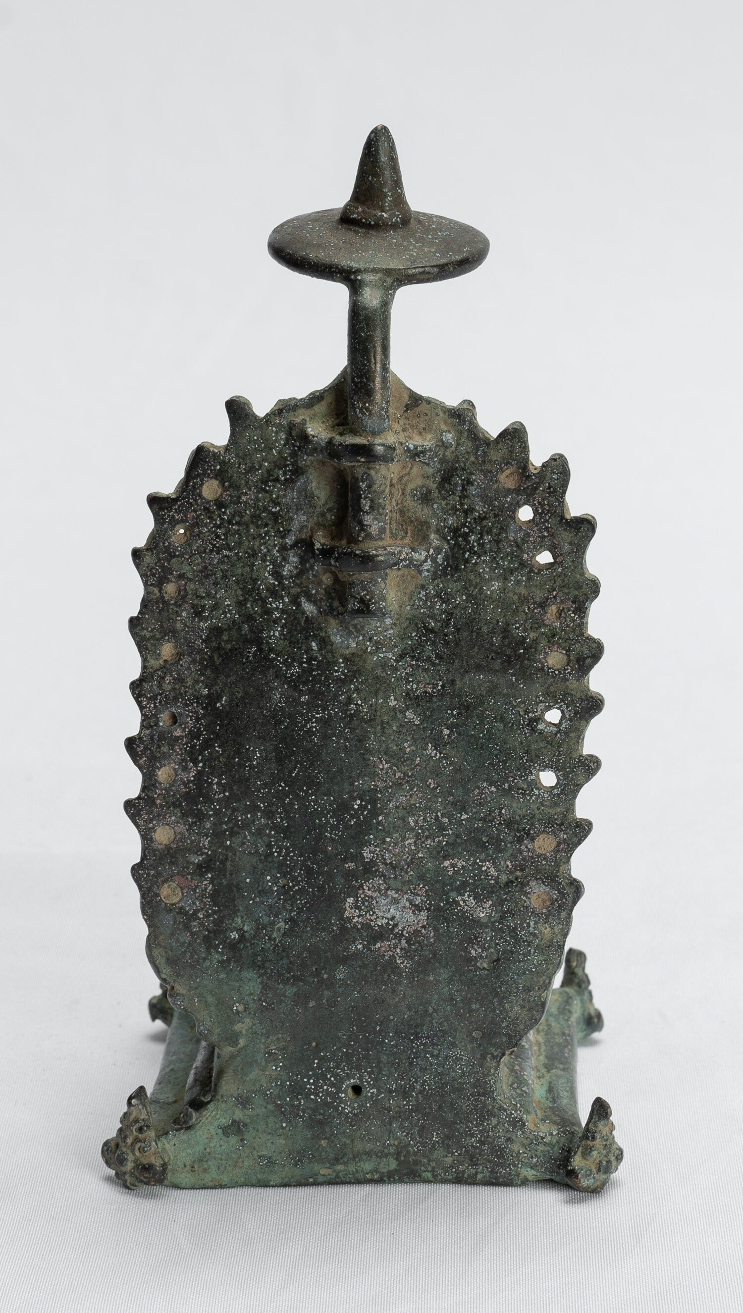 Statue de Ganesha – Statue de Ganesha indonésienne assise en bronze de style javanais antique – 14 cm/6"