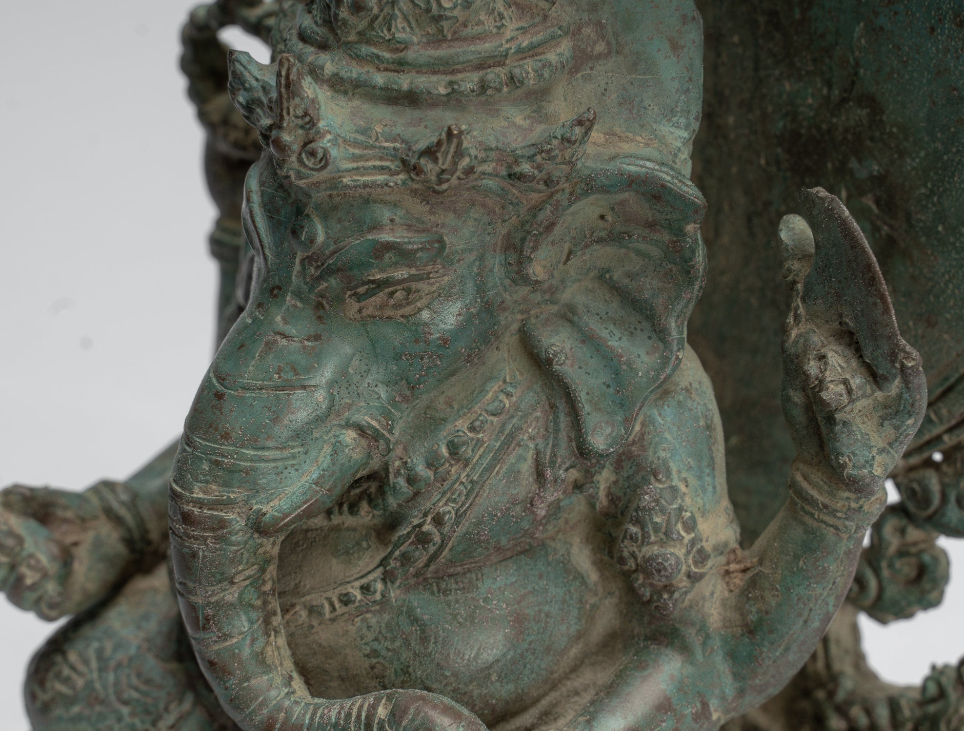 Statue de Ganesha - ancienne statue de Ganesha indonésienne en bronze de style javanais - 30 cm / 12 pouces