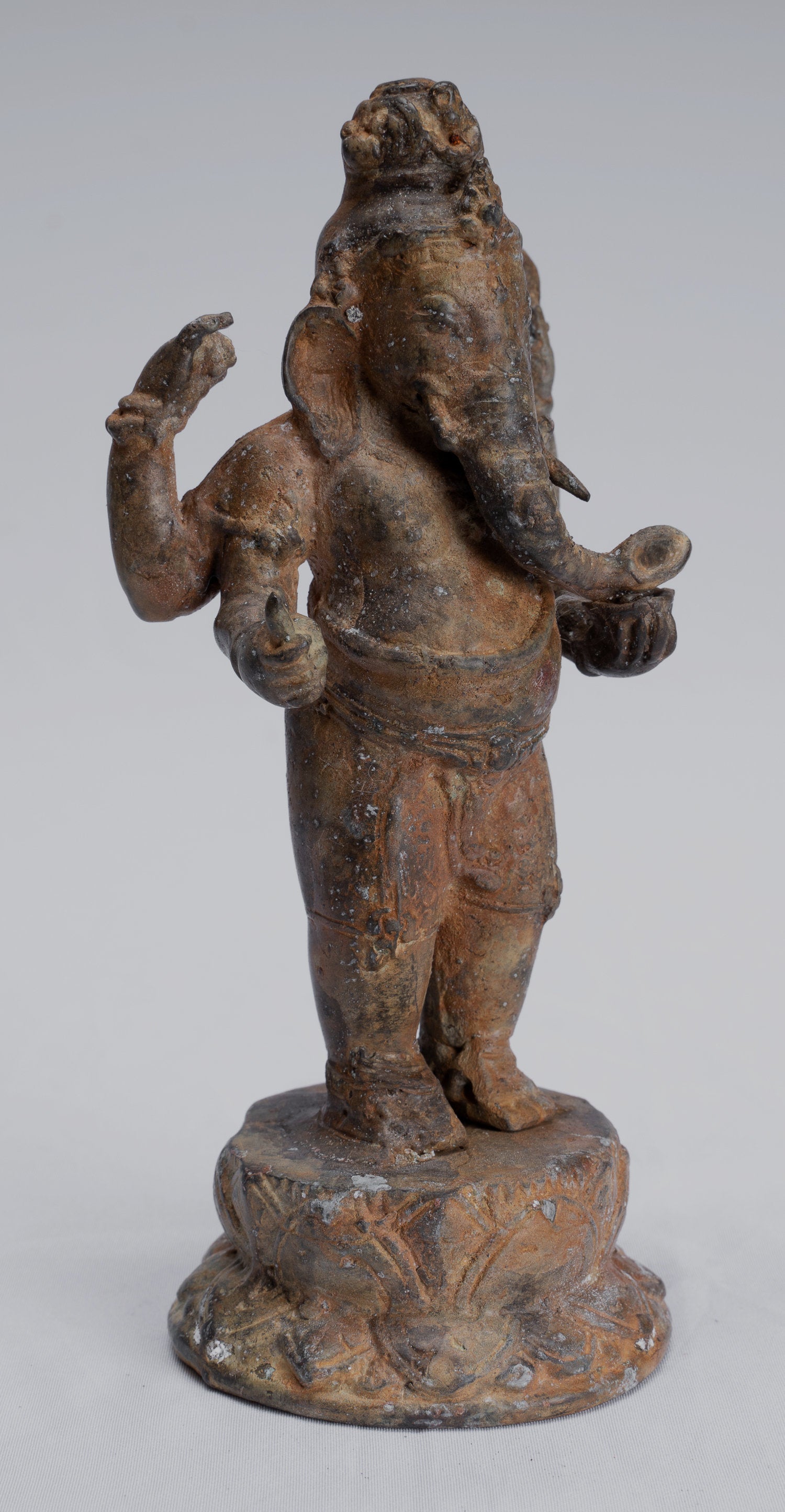 Statua Ganesha - Antique Statue Ganesha indonesiana di bronzo giavanese - 17 cm/7 "