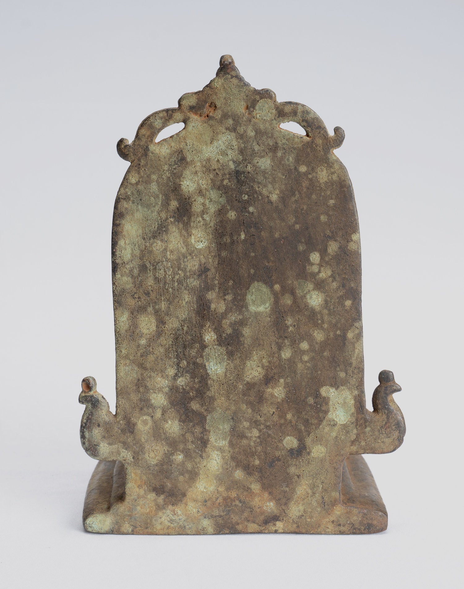 Statua Buddha - Antique in stile indonesiano Bronzo seduto amitabha statua di Buddha giavanese - 16 cm/6 "