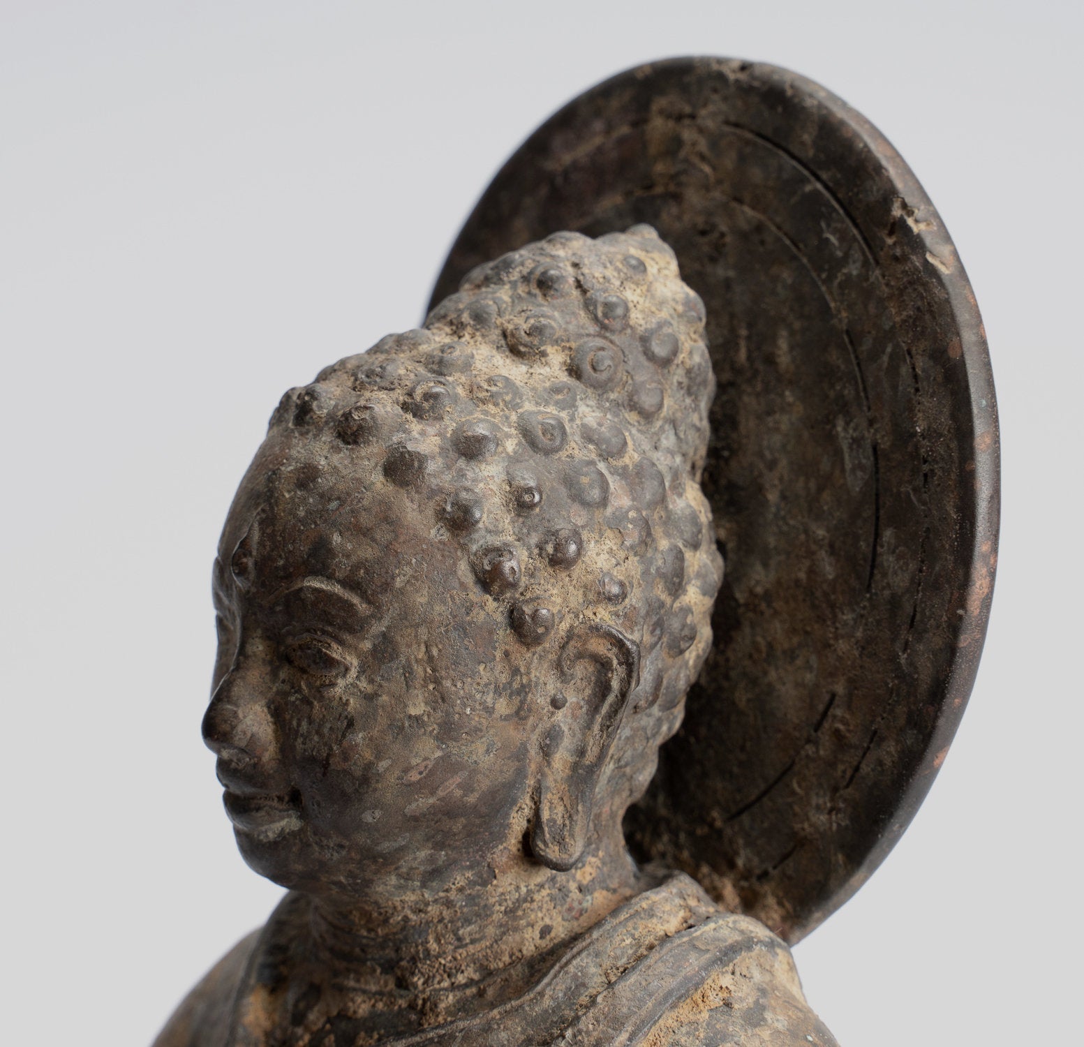 Estatua de Buda - Estilo indonesio antiguo Bronce Javanese Gautama Buddha - 28 cm/11 "