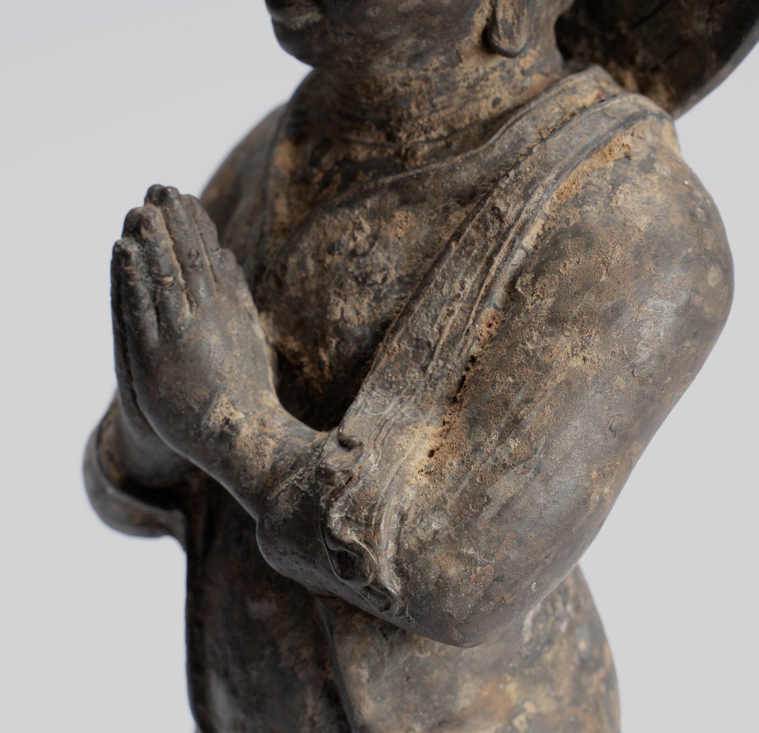 Estatua de Buda - Estilo indonesio antiguo Bronce Javanese Gautama Buddha - 28 cm/11 "