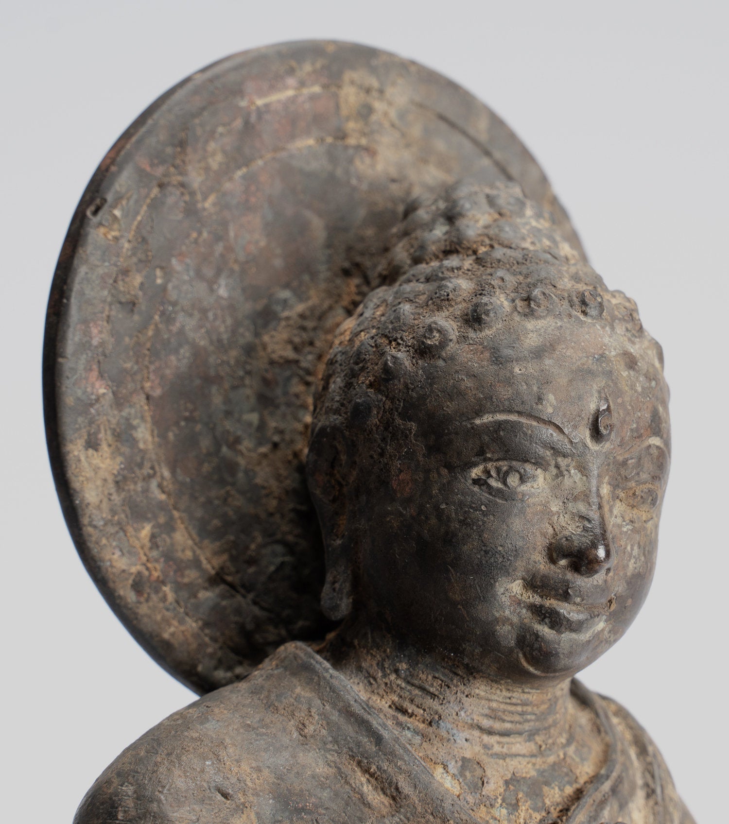 Estatua de Buda - Estilo indonesio antiguo Bronce Javanese Gautama Buddha - 28 cm/11 "