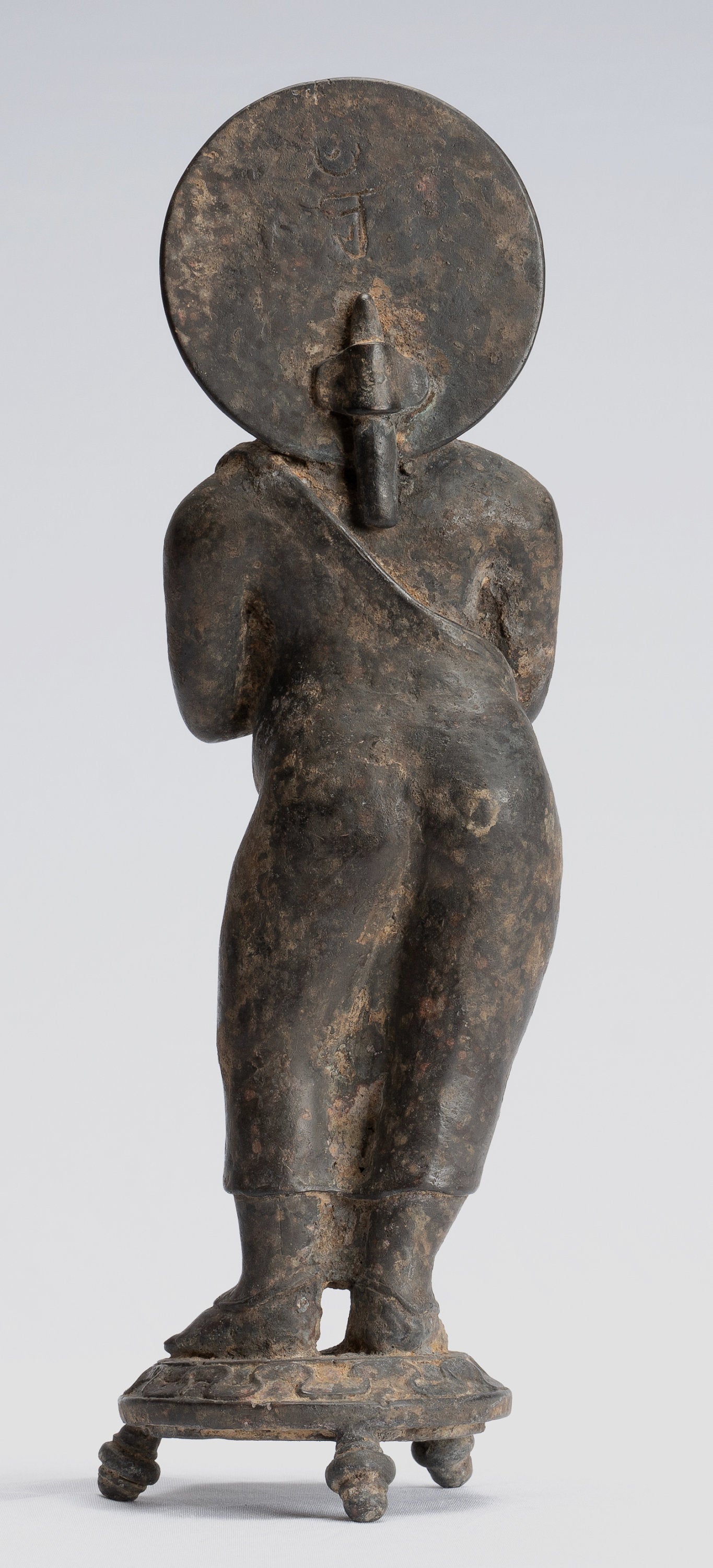 Estatua de Buda - Estilo indonesio antiguo Bronce Javanese Gautama Buddha - 28 cm/11 "