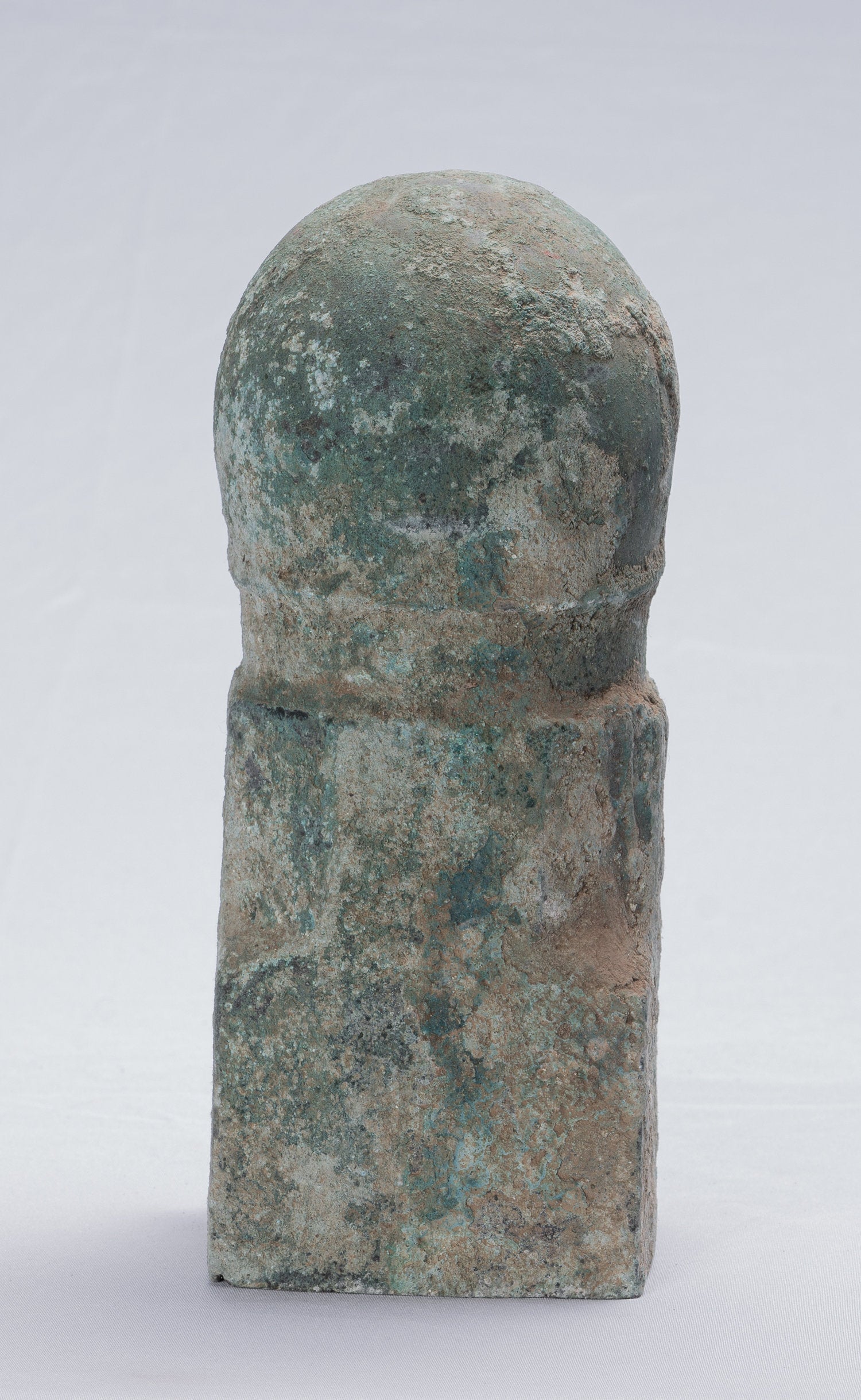 Estilo antiguo de jemer Verdigris Bronce Shiva Linga / Lingnum & Yoni - 14cm / 6 "