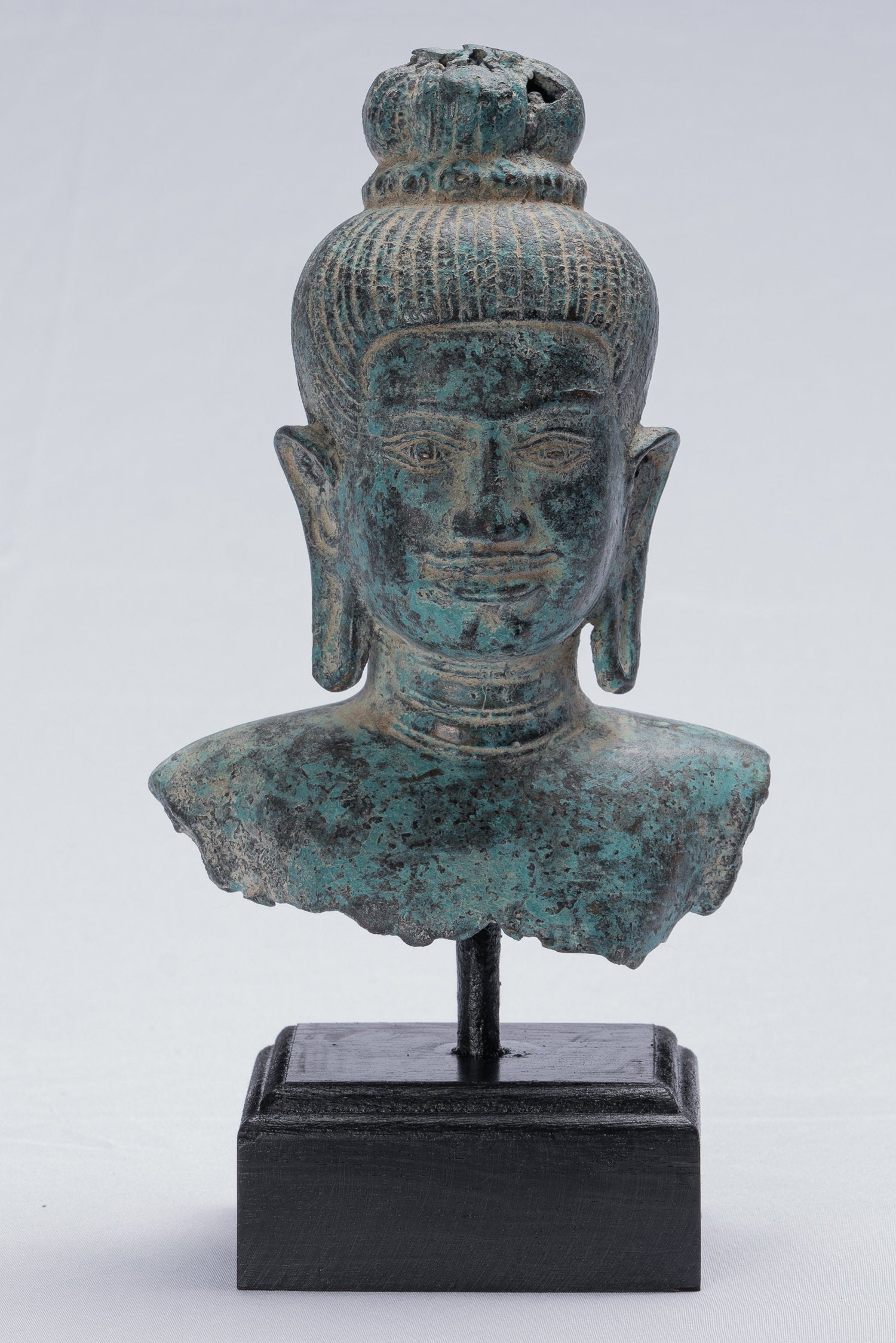 Estatua de Vishnu - Estatua de bronce de bronce de estilo Baphuon antiguo - Protector y conservador - 25 cm/10 "