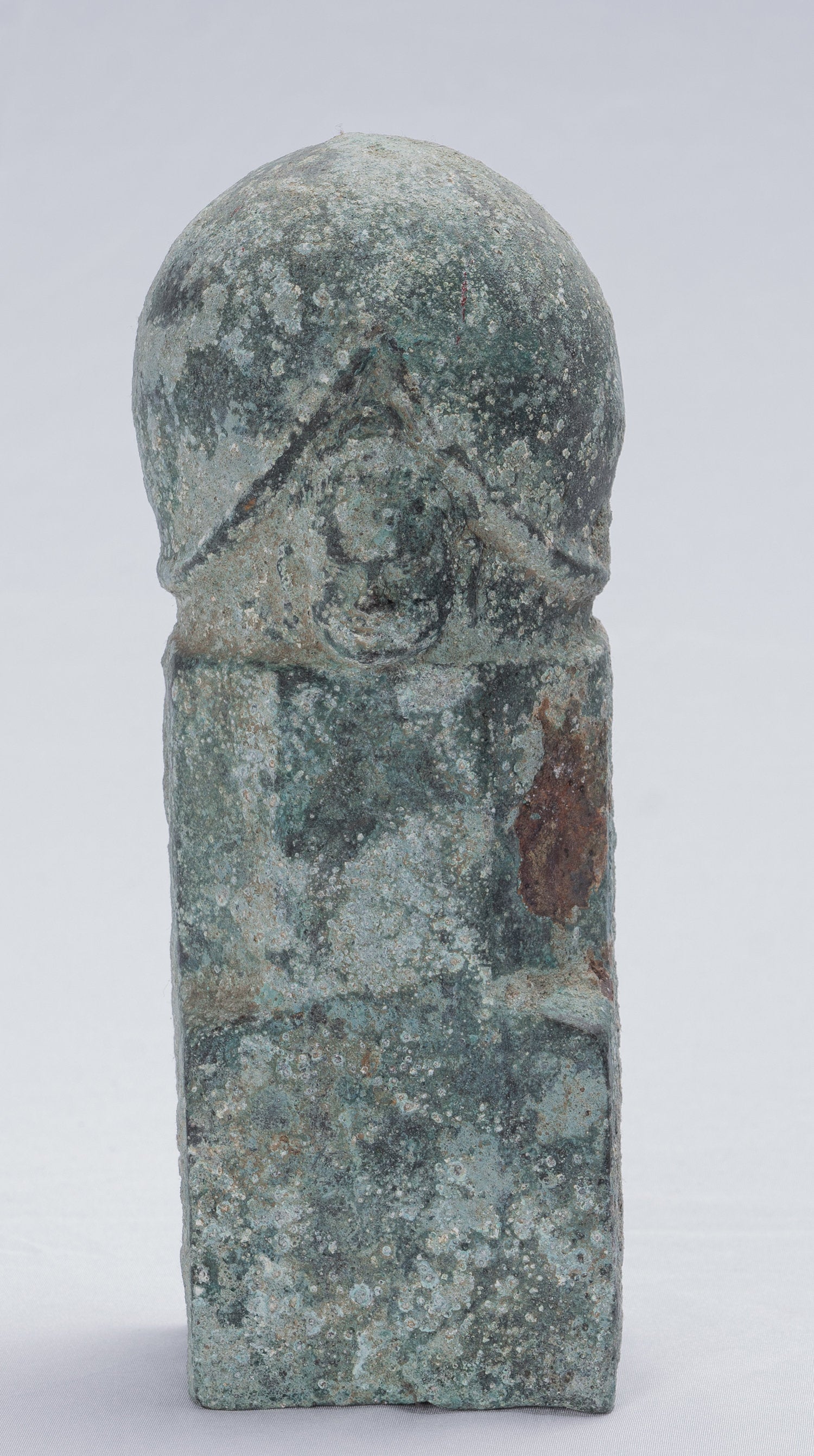 Antique Khmer Style Verdigris Bronze Shiva Linga / Lingnum & Yoni-22cm/9 "