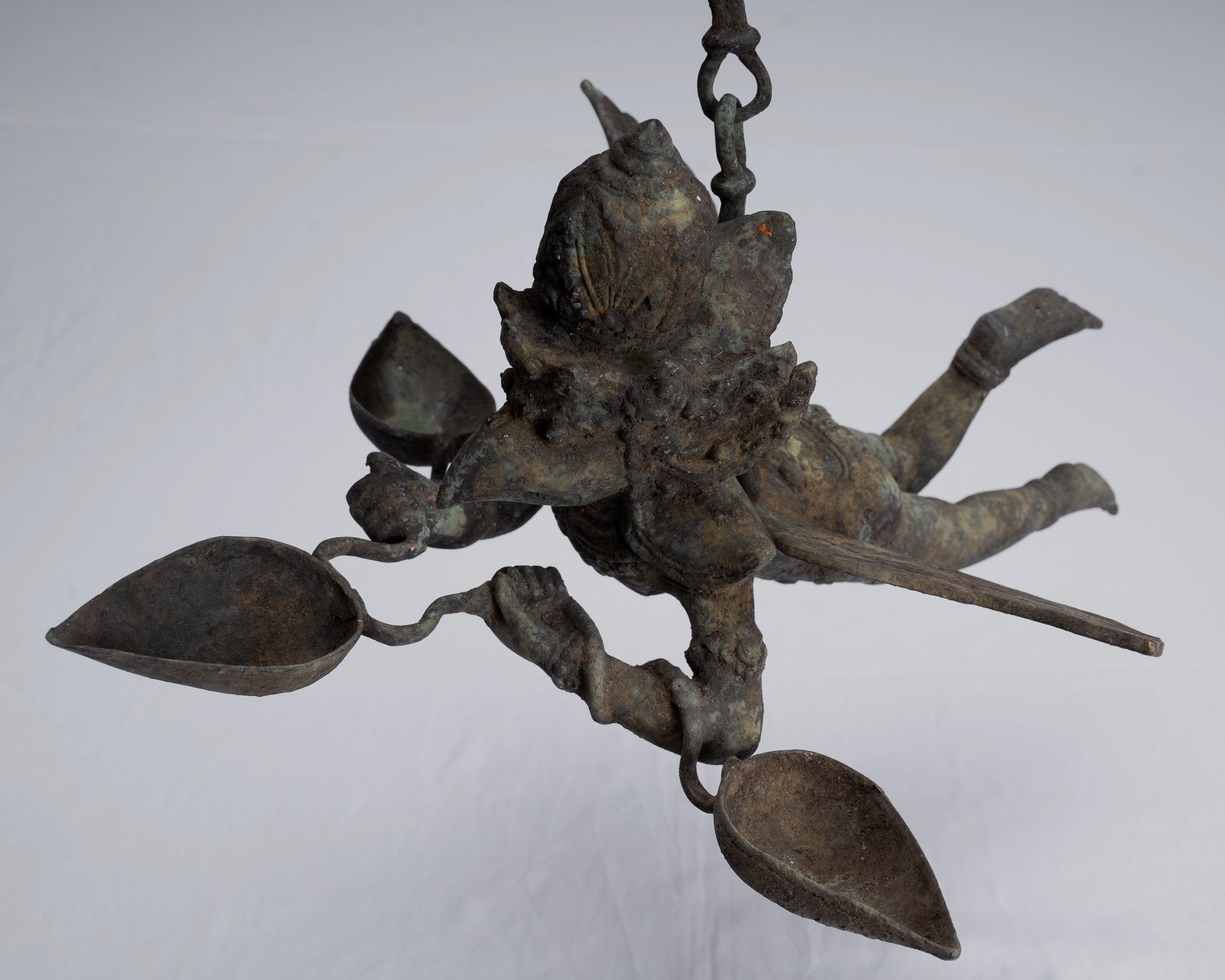 Antique Indonesian Style Hanging Bronze Majapahit Garuda Statue - 35cm/14"