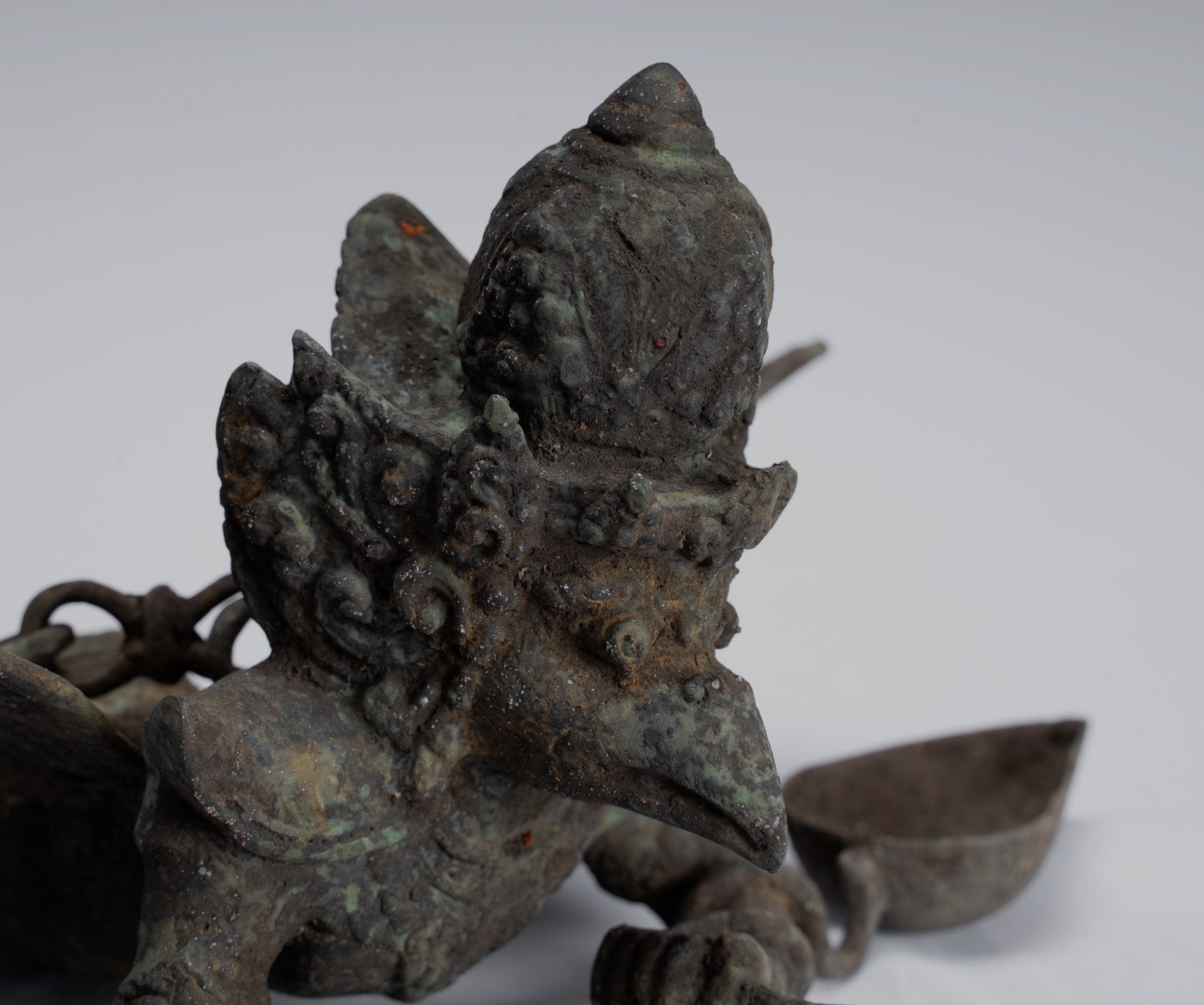 Antique Indonesian Style Hanging Bronze Majapahit Garuda Statue - 35cm/14"