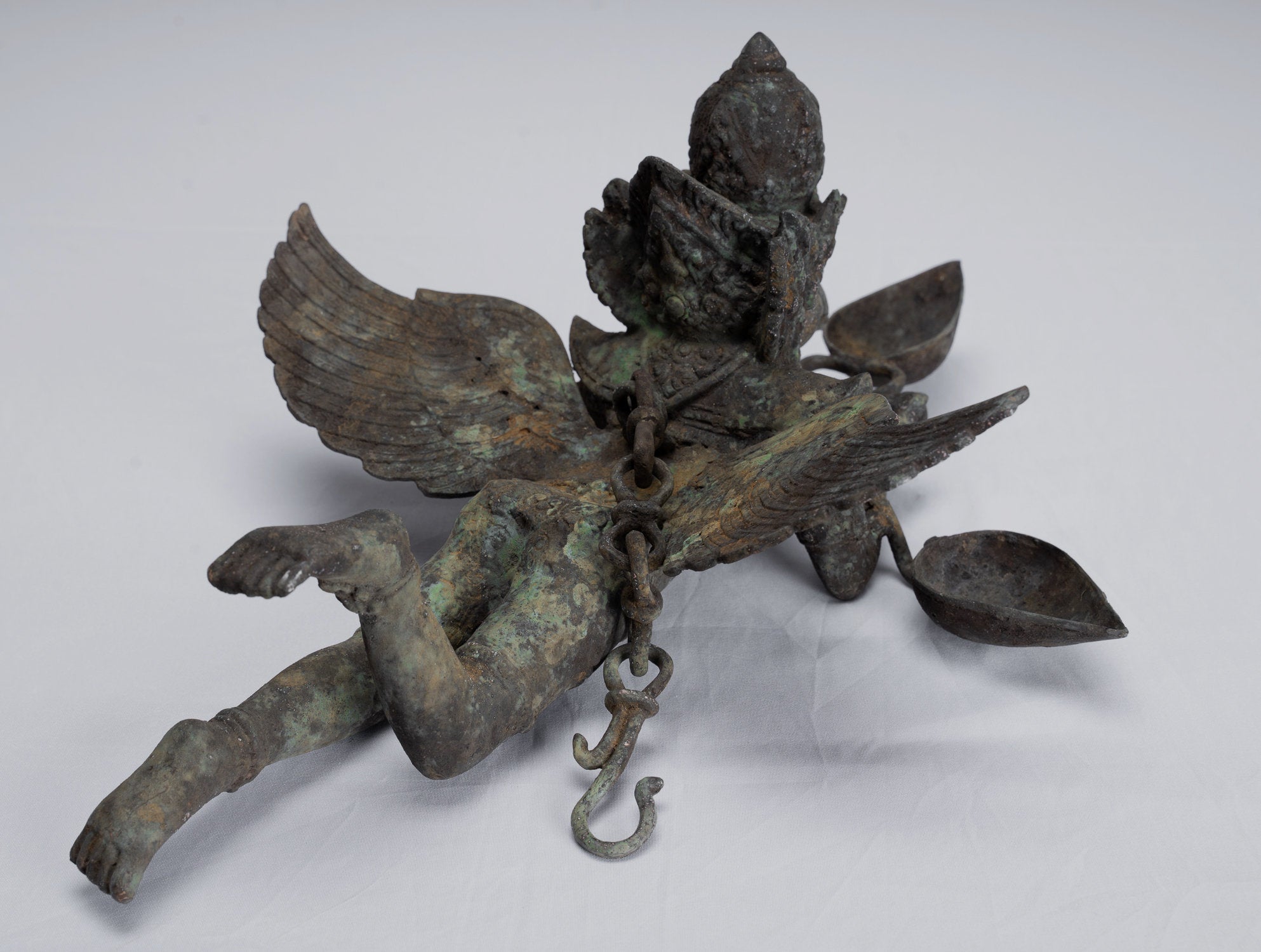 Antique Indonesian Style Hanging Bronze Majapahit Garuda Statue - 35cm/14"