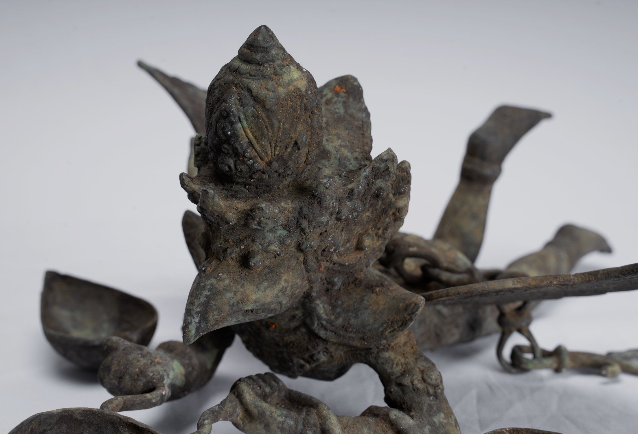 Antique Indonesian Style Hanging Bronze Majapahit Garuda Statue - 35cm/14"