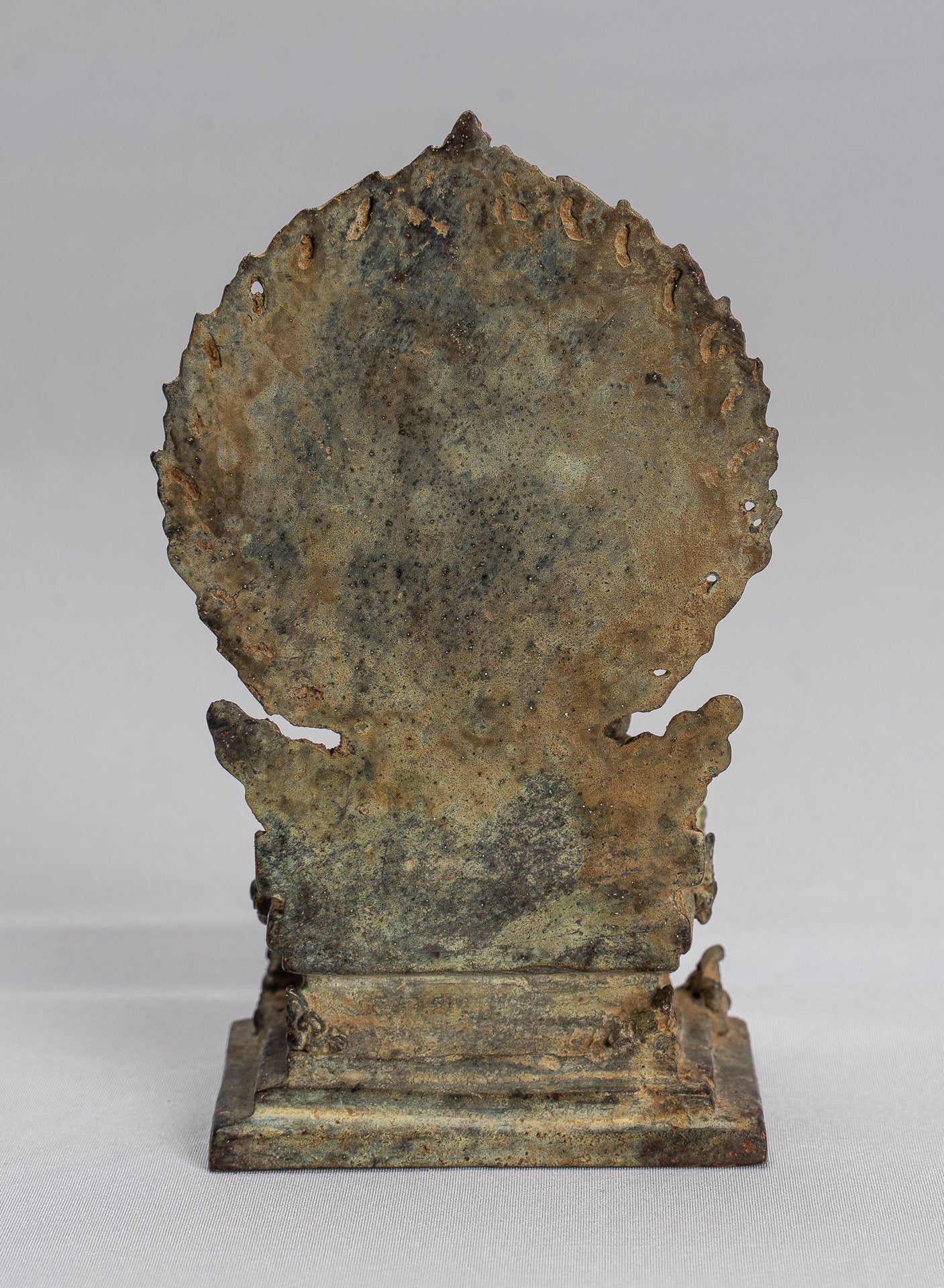 Tara Statue - Antique Java Style Majapahit Seated Bronze Devi Tara Statue - 14cm/6"