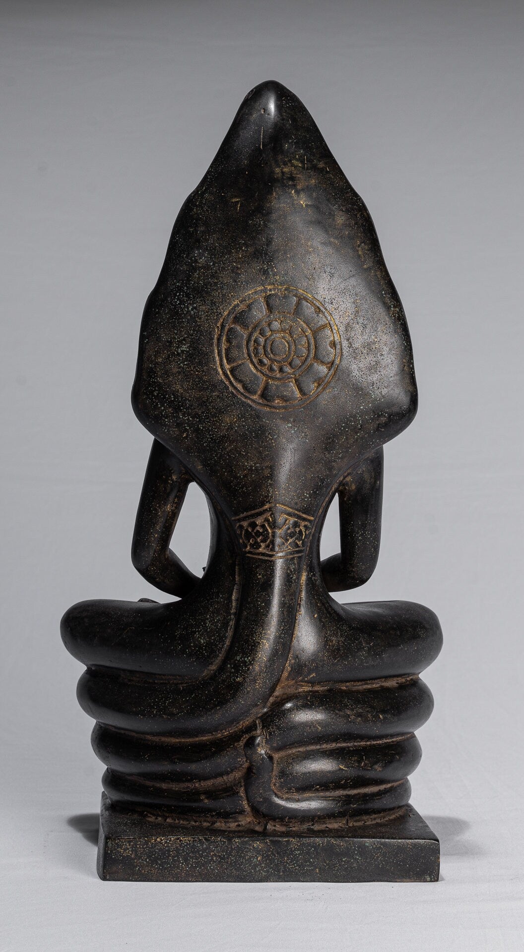 Statua Buddha - Antique Khmer in stile Khmer Meditazione seduta Meditazione Naga Buddha Statua - 42 cm/17 "