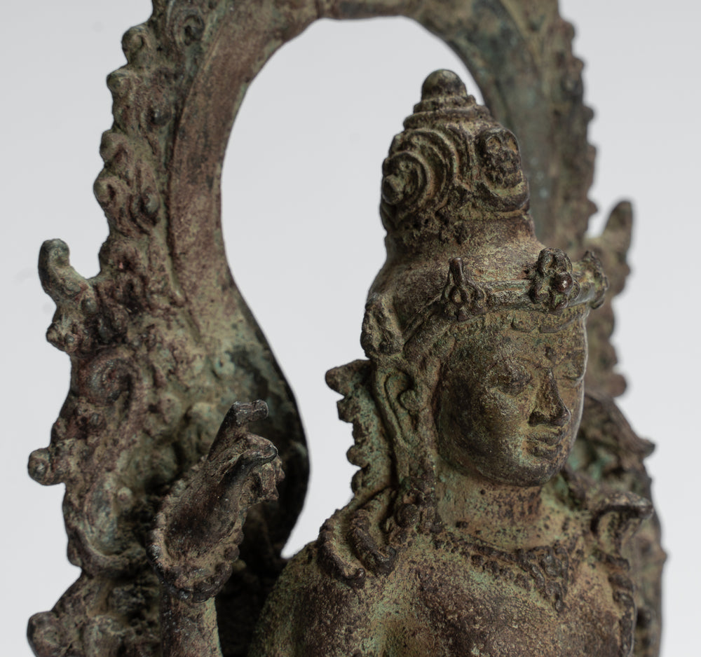 Shiva Statue - Antique Indonesian Style Bronze Javanese Standing Shiva Statue - 24cm/10"