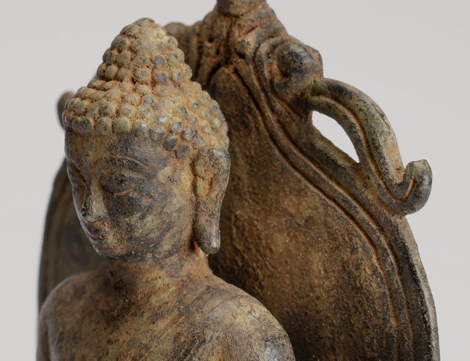 Buddha Statue - Antique Indonesian Style Bronze Seated Amitabha Meditation Buddha Statue - 16cm/6"