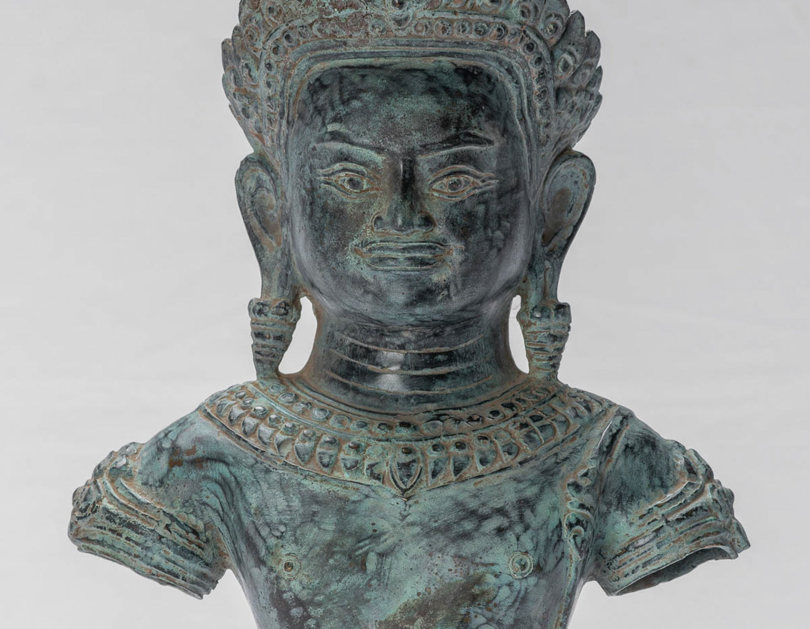 Vishnu Statue - Antique Khmer Style Angkor Wat Bronze Vishnu Statue - 37cm/15"