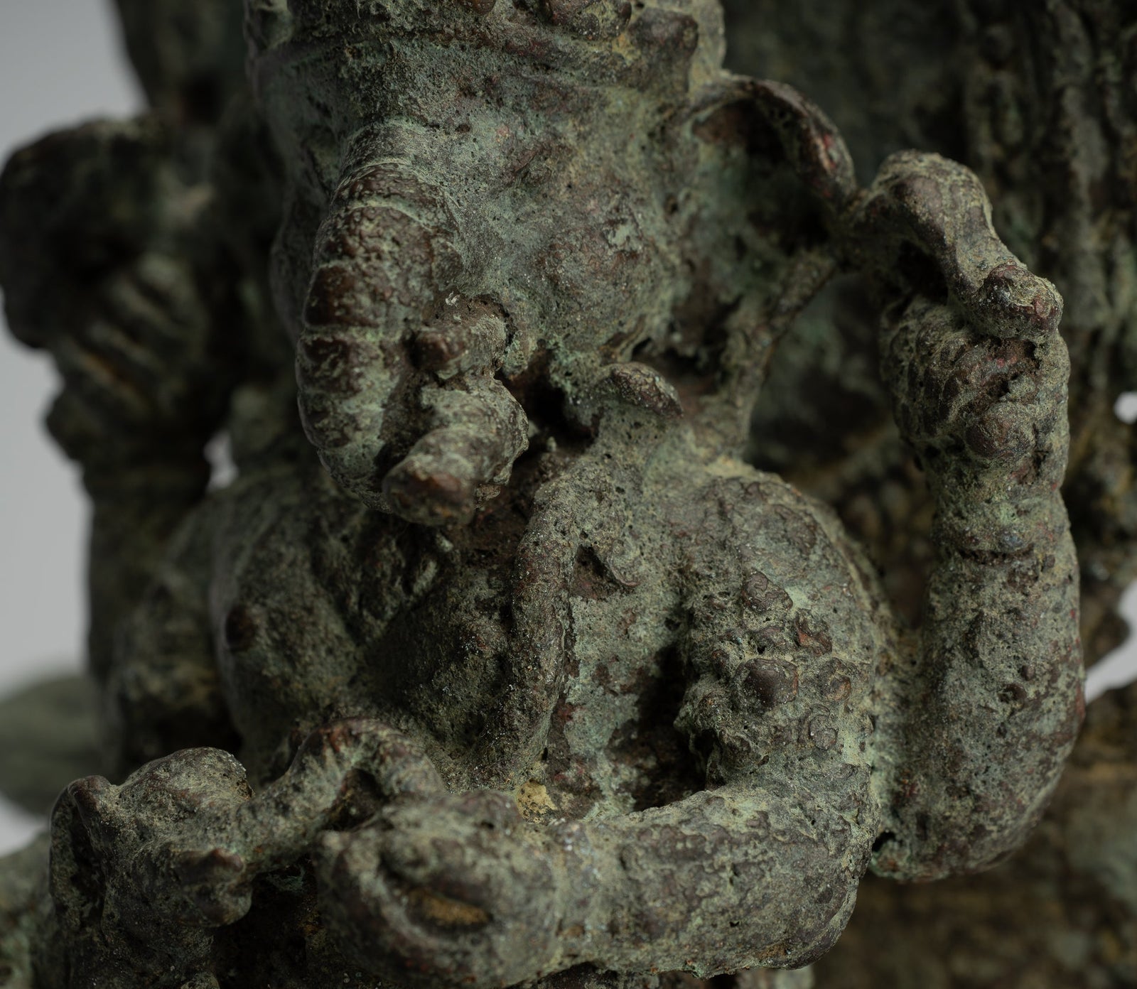 Estatua de Ganesha - Estatua de Ganesha de bronce de estilo javanés antiguo - 25 cm/10 "