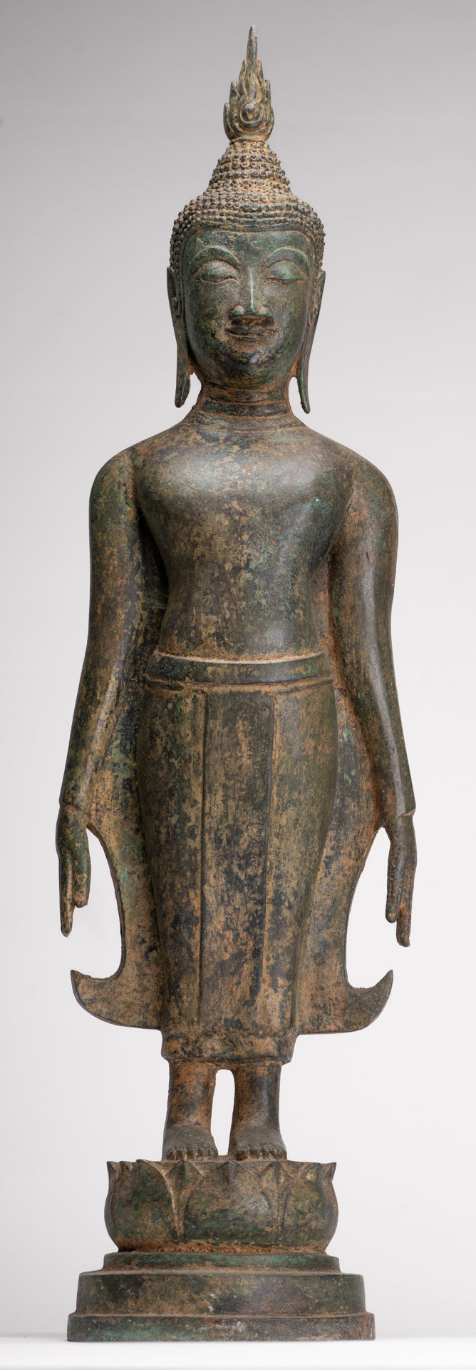 Estatua de Buda - Estatua de Buda de Caridad Varada de Bronce Tailandés Estilo Antiguo Ayutthaya - 61cm/24"