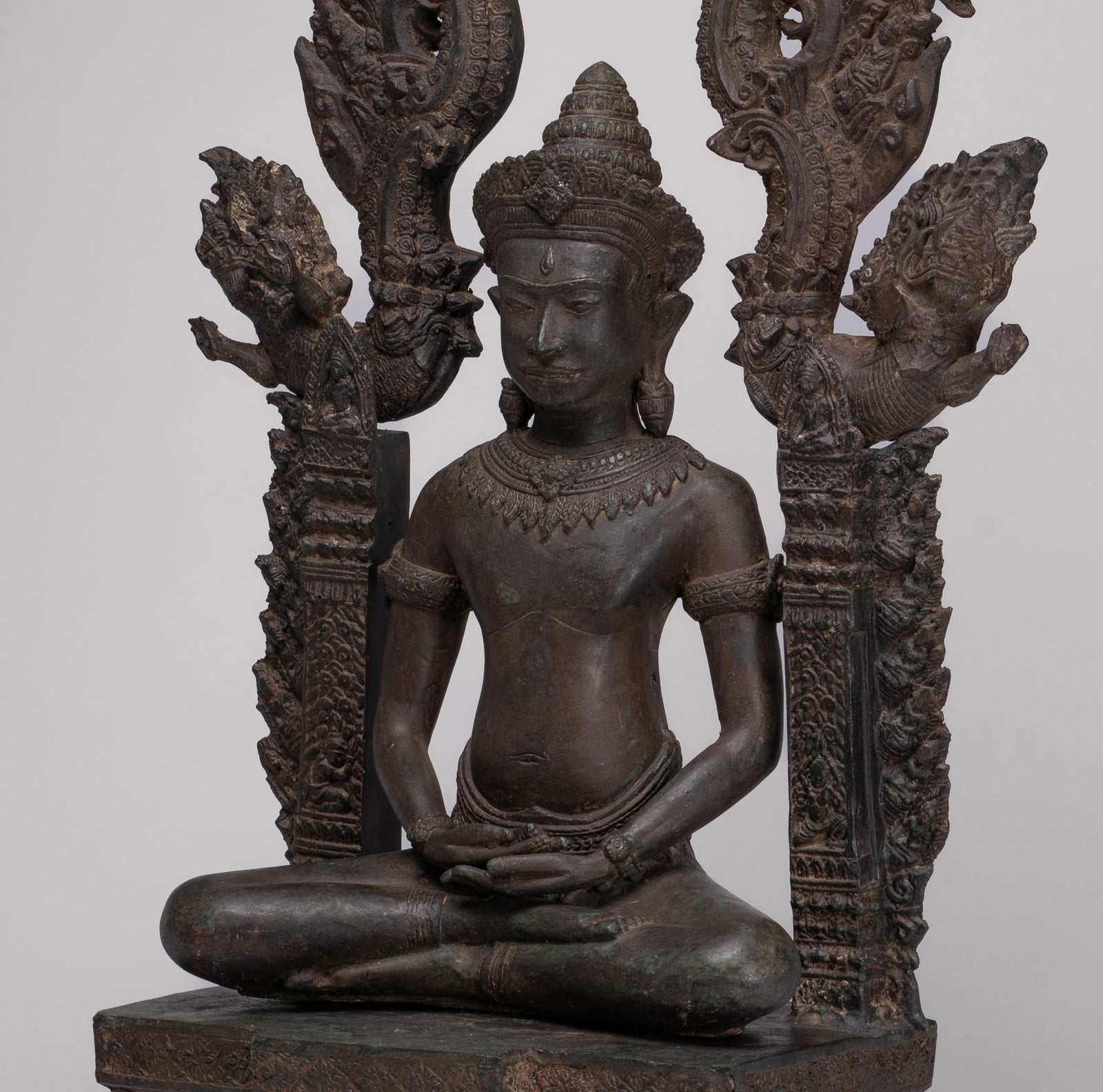 Buddha Statue - Antike thailändische Stilthronlopburi Meditation Buddha Statue - 95cm/38 "