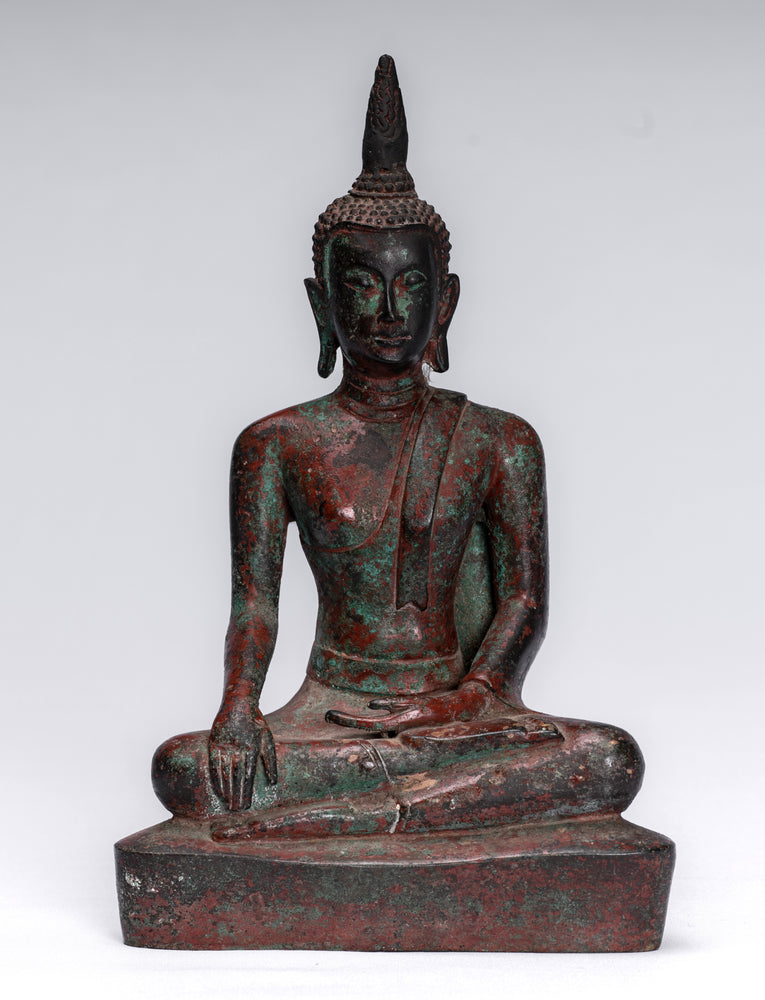 Statua di Buddha - Statua di Buddha dell'illuminazione tailandese in stile antico Sukhothai - 24 cm/10"