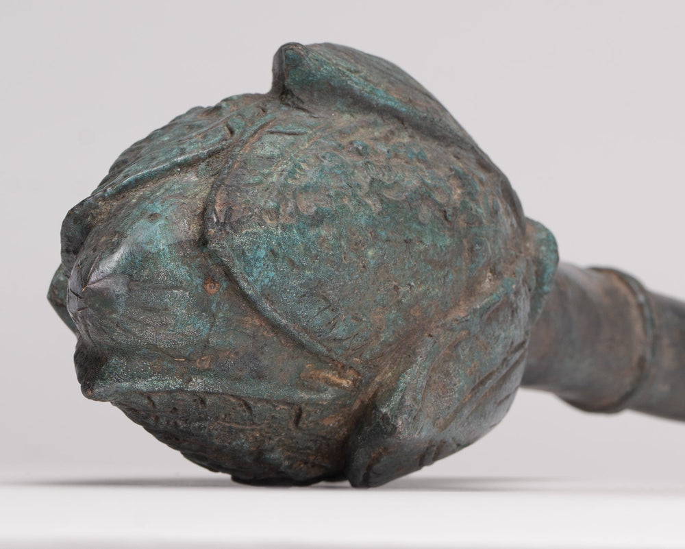 Free Standing Antique Thai Style Bronze Lotus Bud - 37cm/15"