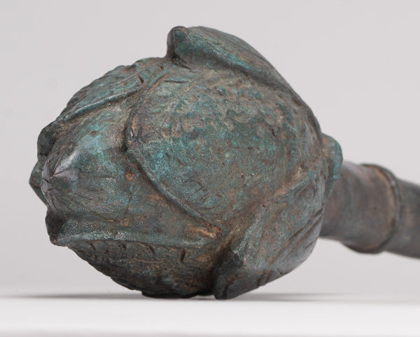 Free Standing Antique Thai Style Bronze Lotus Bud - 37cm/15"