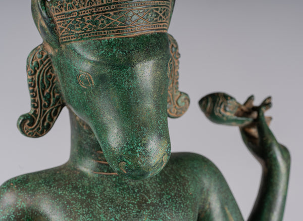 Kalkin Statue - Antique Khmer Style Standing Bronze Hayagriva Kalkin Horse of Vishnu - 82cm/33"