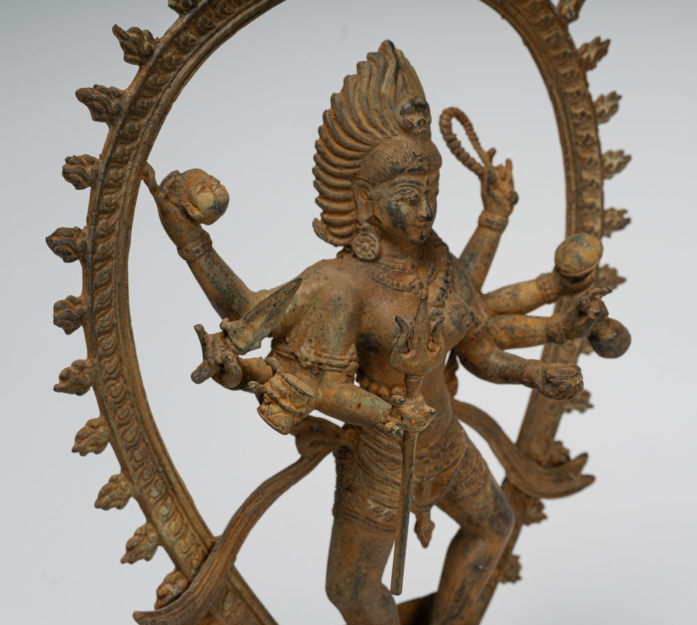 Kali Statue - Antique Java Style Majapahit Standing Bronze Kali or Mahakali Statue - 36cm/14"