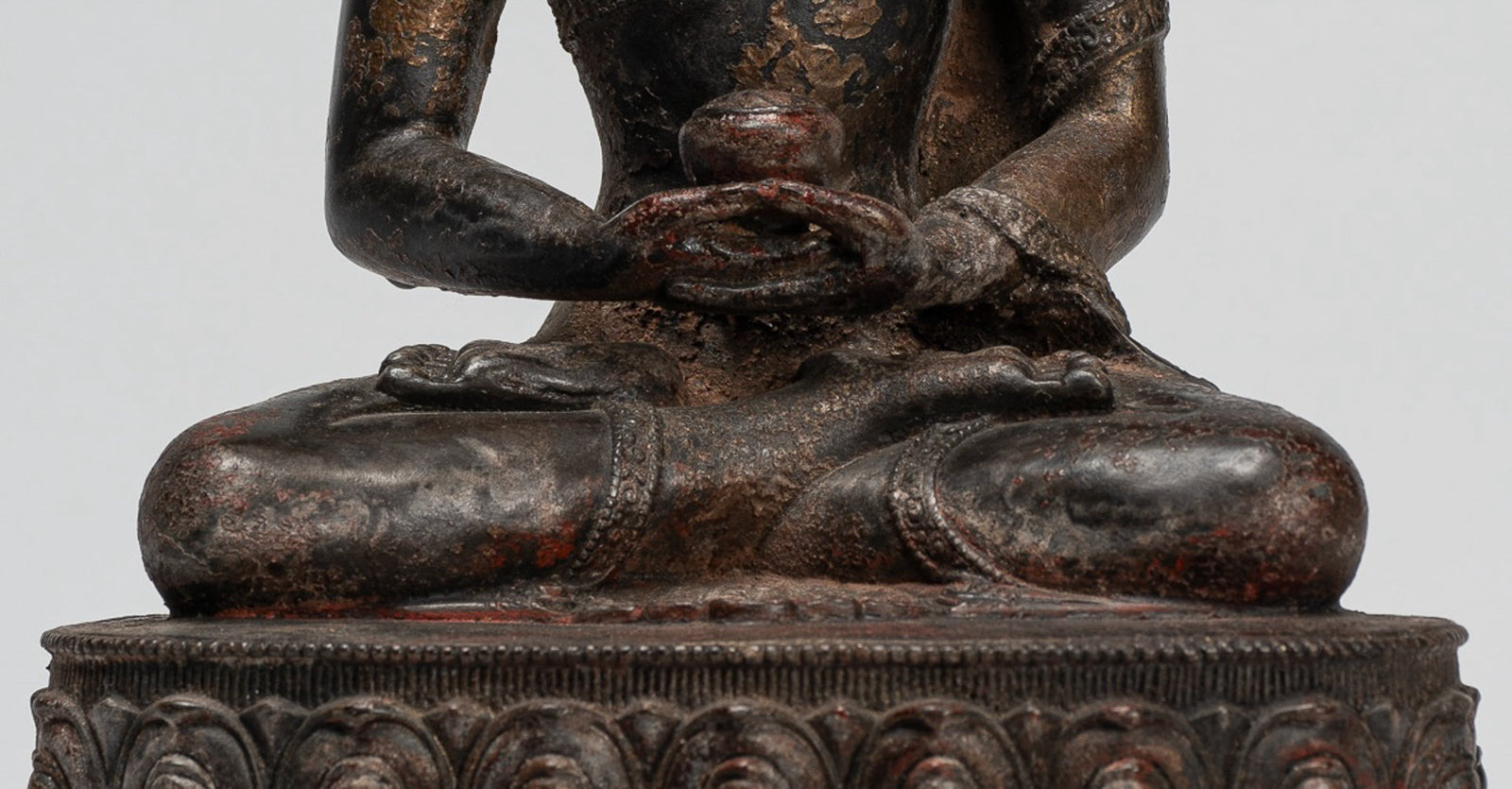 Estatua de Buda - Estatua de Buda de Meditación Amitabha de Bronce Antique Style Bronce - 26 cm/10 "