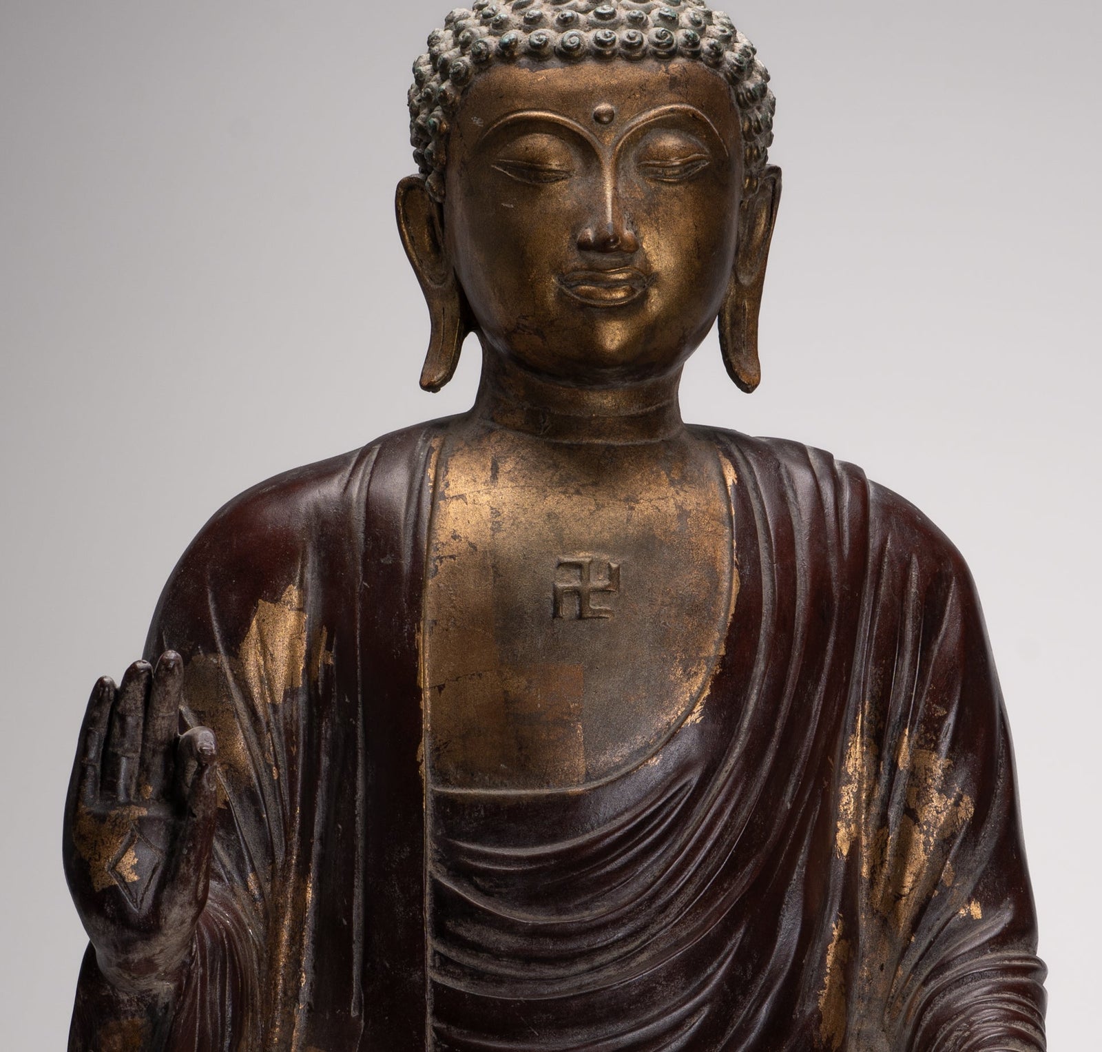 Masterpiece Buddha Statue - Estatua de enseñanza sentada de estilo antiguo de tibé - 88 cm/35 "