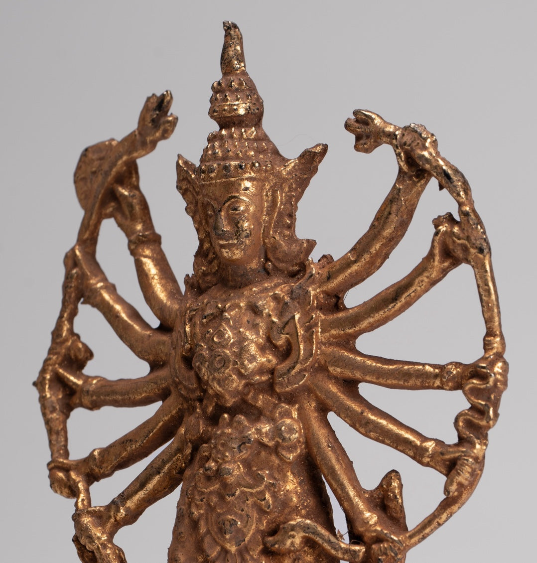 Shiva et Nandi – Statue antique de style thaïlandais Rattanakosin Shiva et Nandi – 19,5 cm.