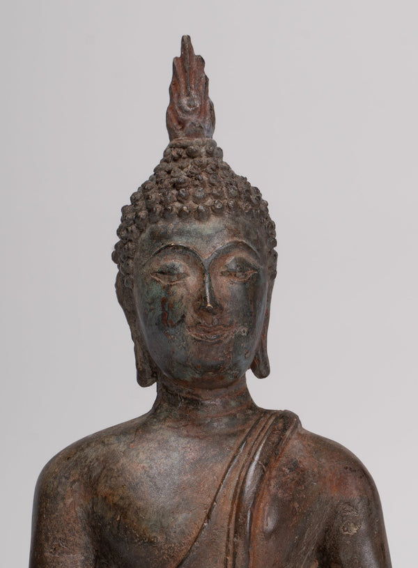 Buddha Statue - Antique Sukhothai Style Thai Enlightenment Buddha Statue - 18cm/7"