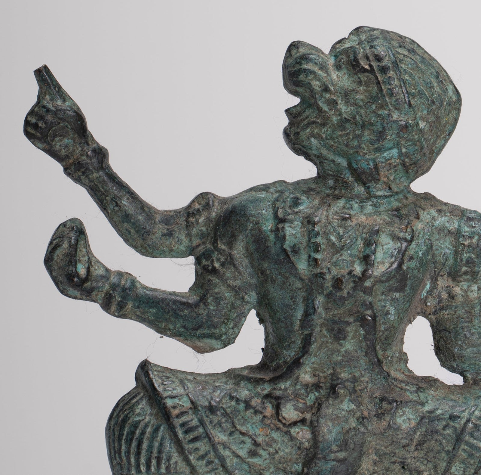 Antique Thai Style Hindu God Hanuman Statue - 12cm/5" Tall