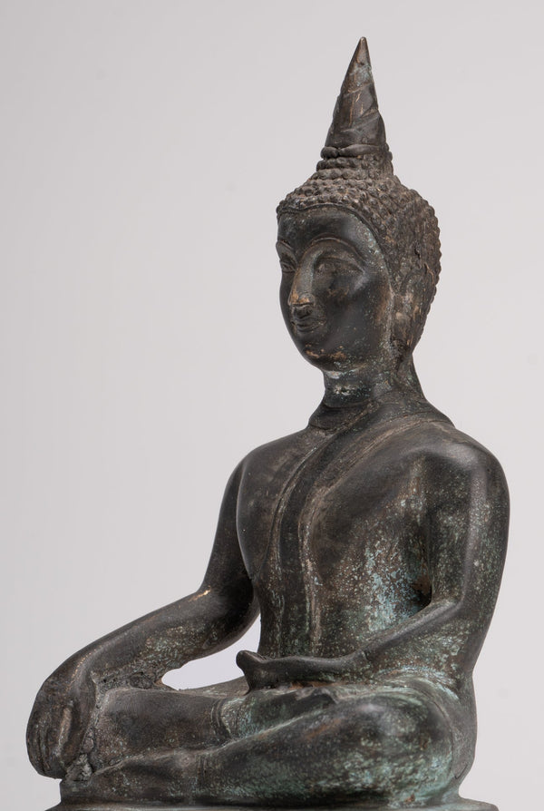 Buddha Statue - Antique Thai Style Luang Pho Phra Sai Buddha Statue - 24cm/10" 