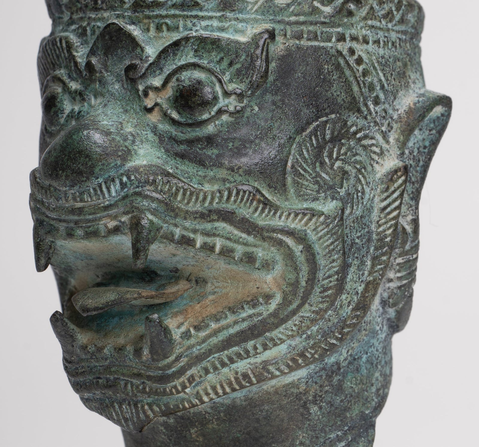 Antique Khmer Style Standing Bayon Hindu God Hanuman Statue - 17cm/7" Tall