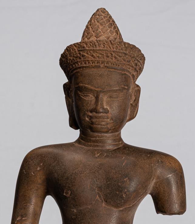 Vishnu Statue - Antique Stone Angkor Wat Style Male Deity Torso (probably Vishnu) - 60cm / 24"