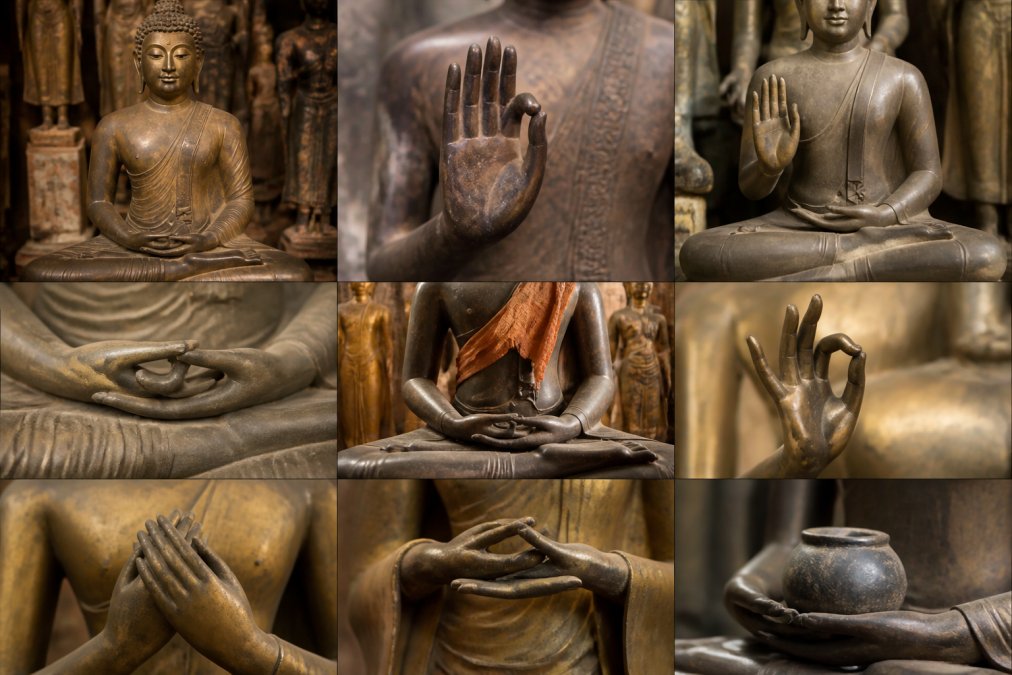 Handmudras in Buddhastatuen: Bedeutungen und Anleitung