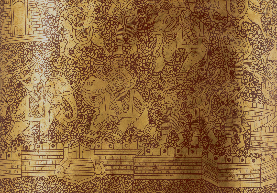 Antique 19th Century Burmese Lacquerware Money Holder - 34cm/14" Long