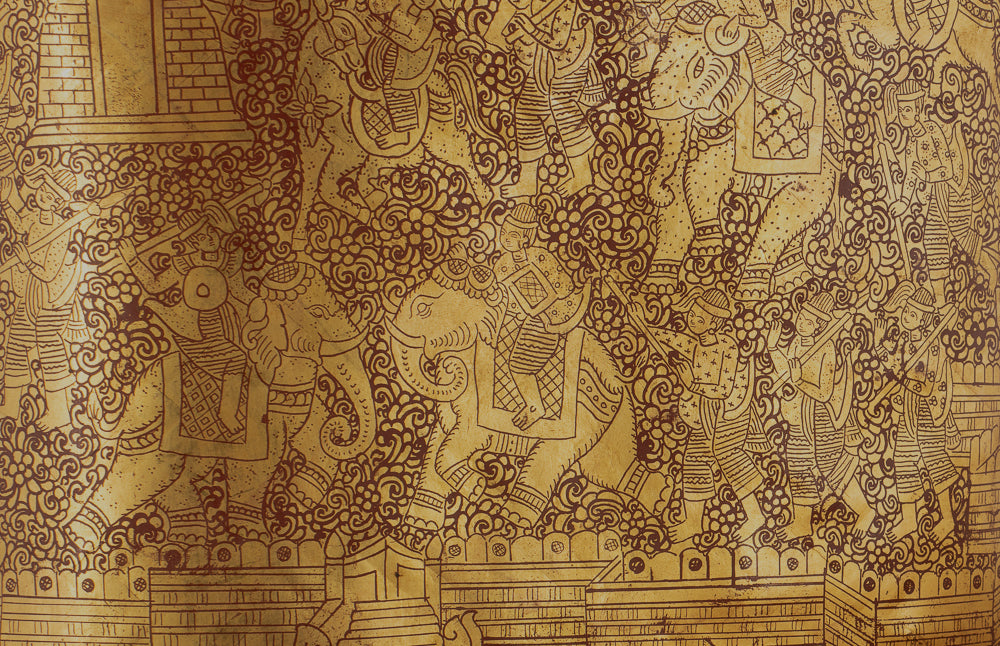 Antique 19th Century Burmese Lacquerware Money Holder - 34cm/14" Long