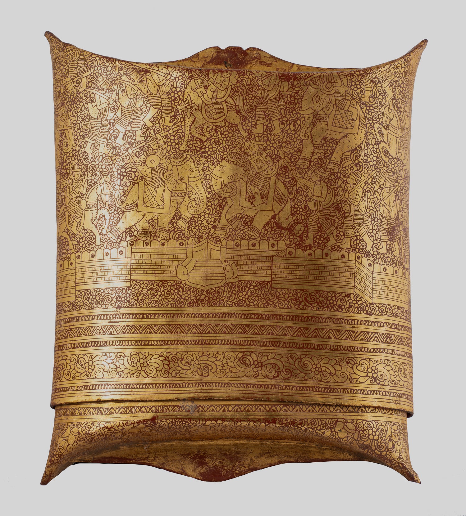 Antique 19th Century Burmese Lacquerware Money Holder - 34cm/14" Long