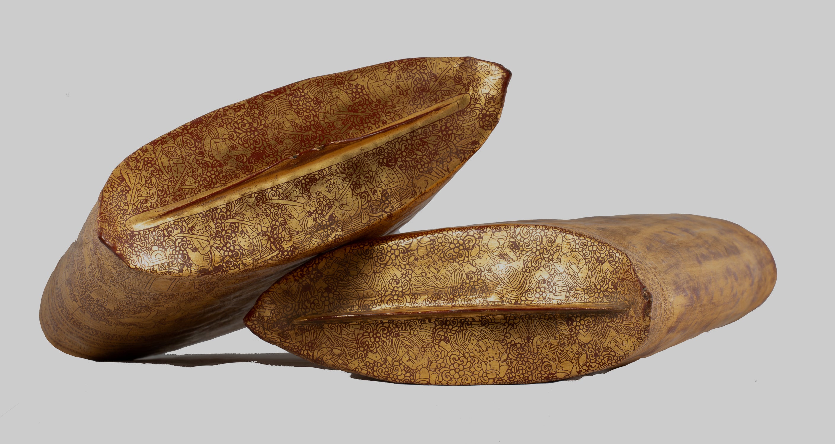 Antique 19th Century Burmese Lacquerware Money Holder - 34cm/14" Long