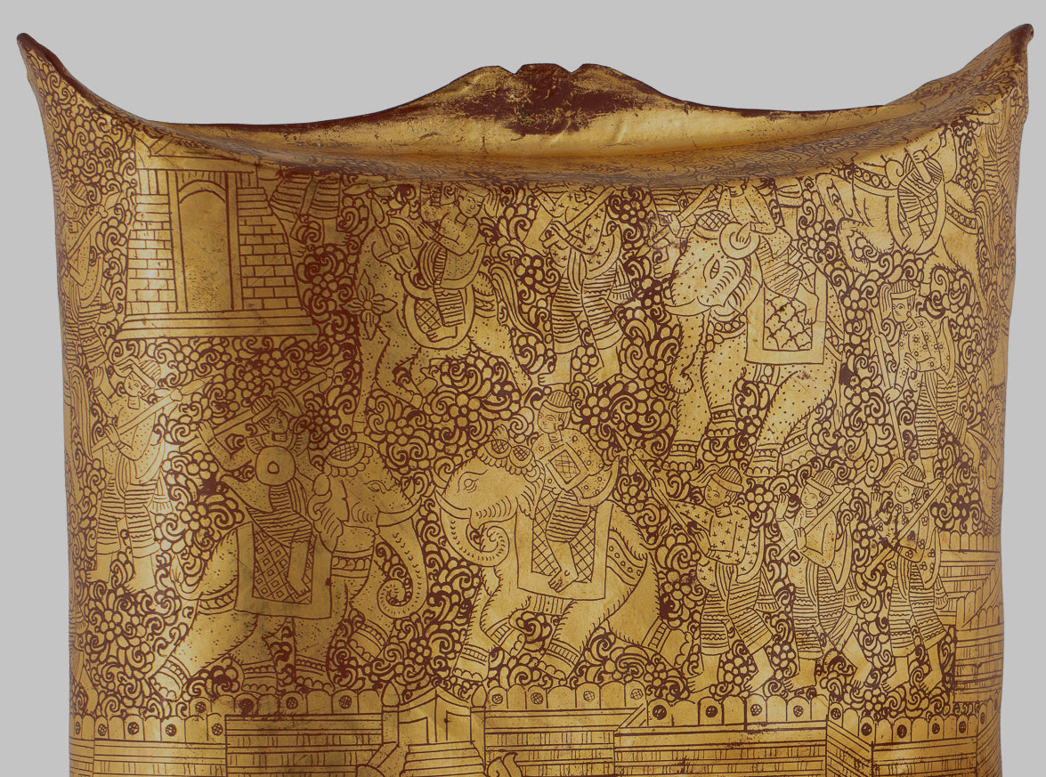 Antique 19th Century Burmese Lacquerware Money Holder - 34cm/14" Long