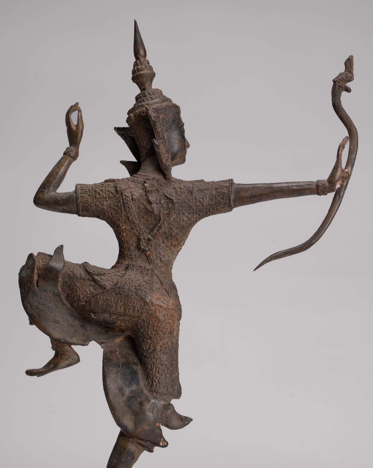 Rama Statue - Antique Thai Style Bronze Thai Rama - Avatar of Vishnu - 37cm/15"