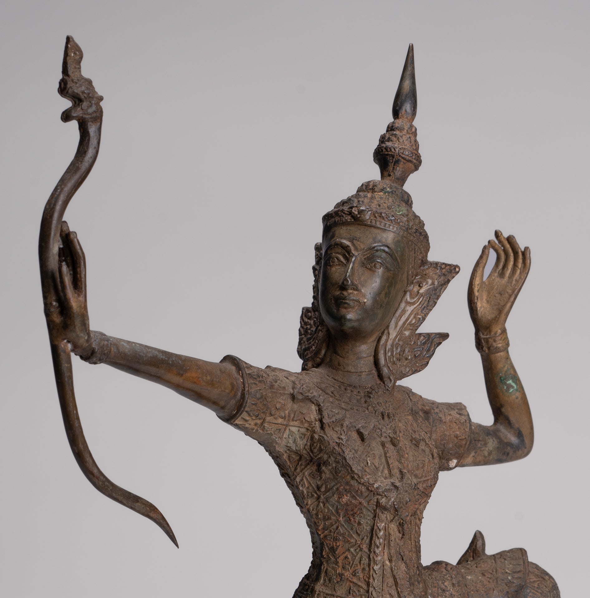 Rama Statue - Antique Thai Style Bronze Thai Rama - Avatar of Vishnu - 37cm/15"