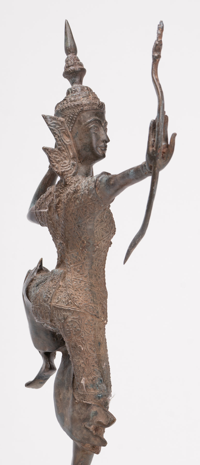 Rama Statue - Antique Thai Style Bronze Thai Rama - Avatar of Vishnu - 37cm/15"
