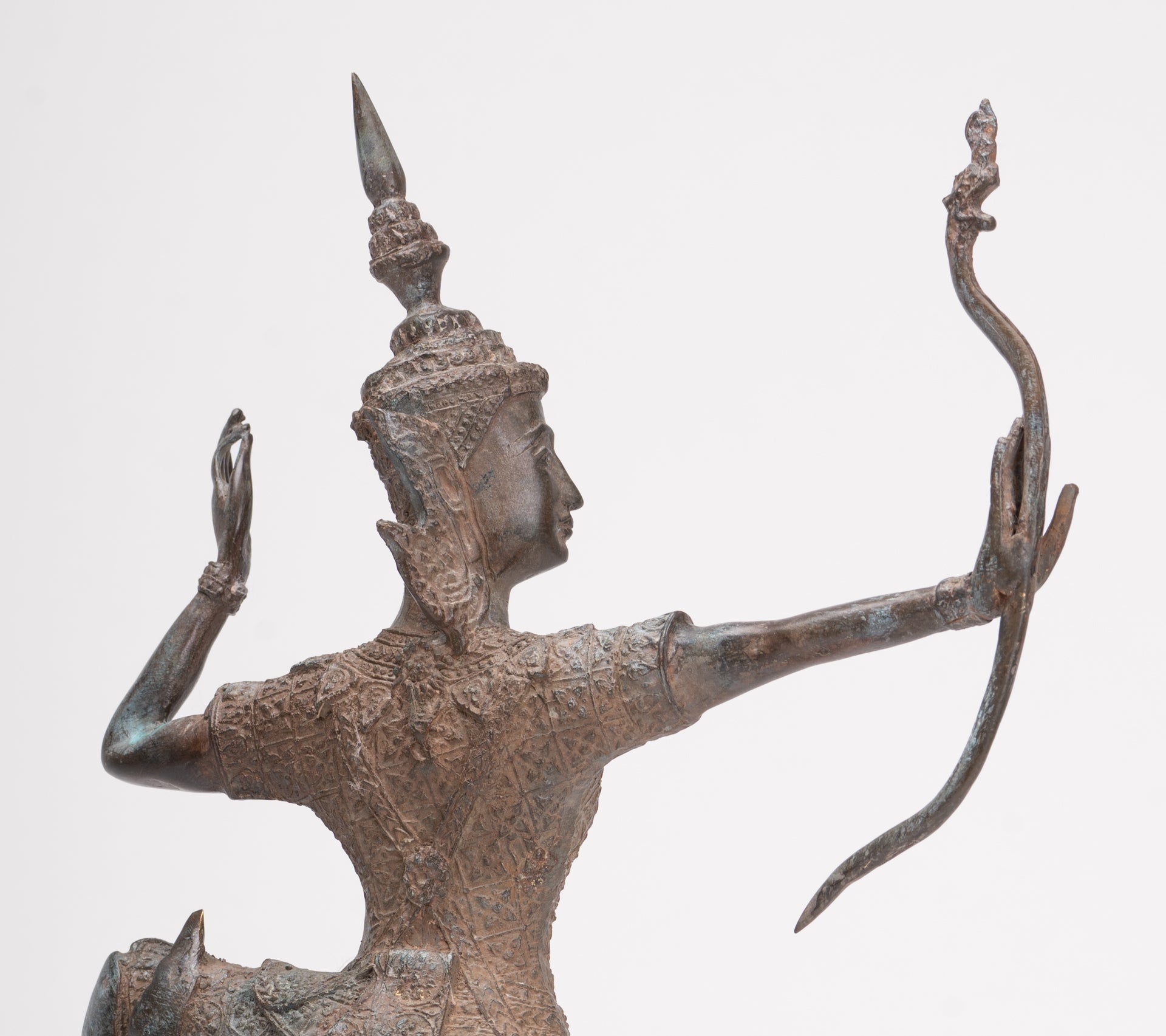 Rama Statue - Antique Thai Style Bronze Thai Rama - Avatar of Vishnu - 37cm/15"