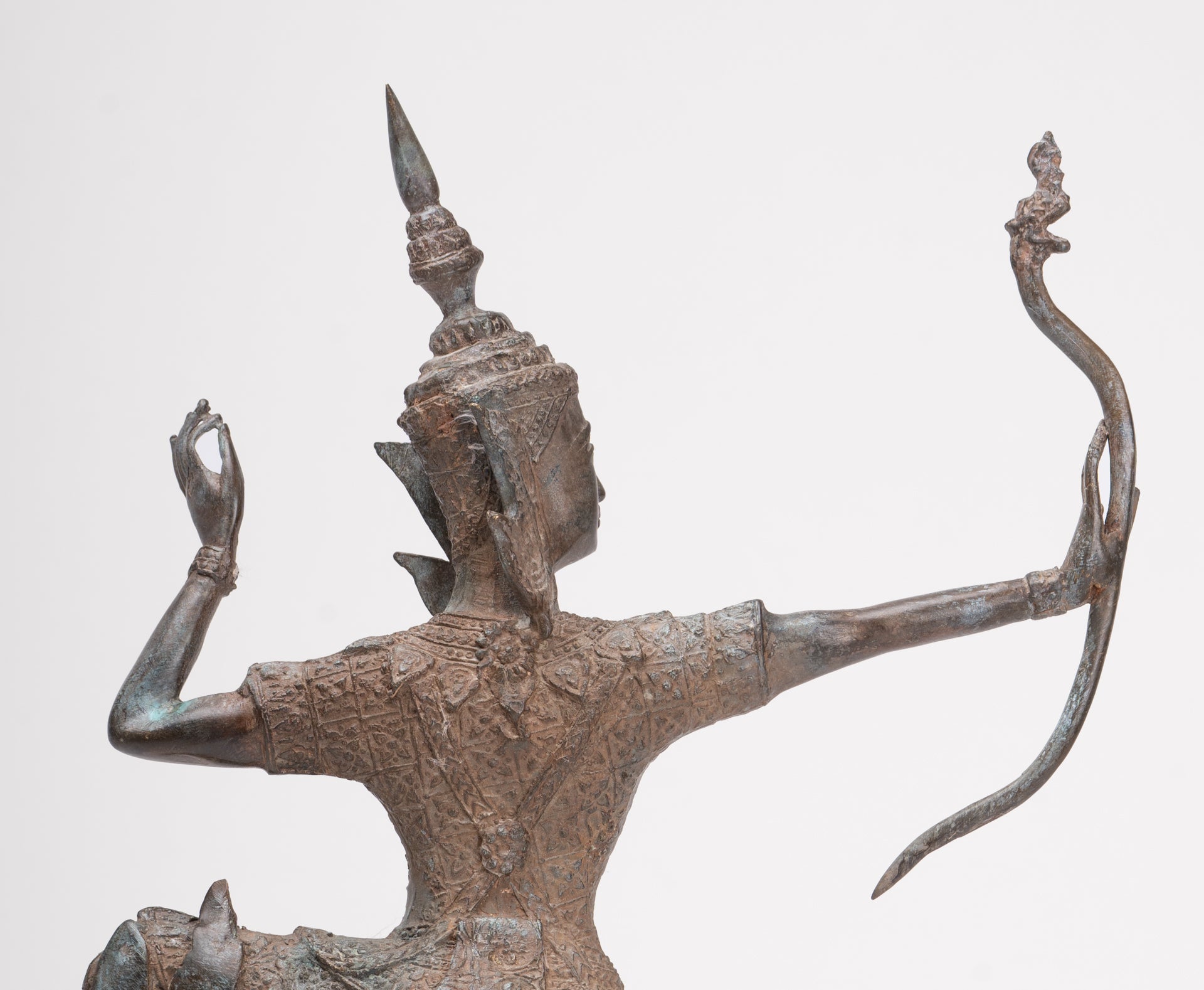 Rama Statue - Antique Thai Style Bronze Thai Rama - Avatar of Vishnu - 37cm/15"